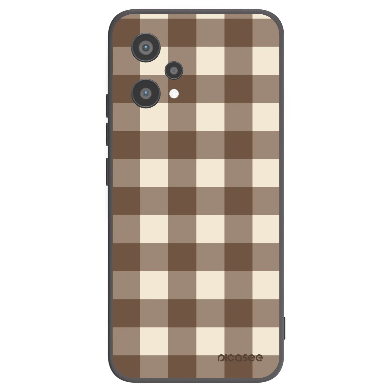 Picasee crna silikonska maskica za Realme 9 Pro 5G - Brown grid