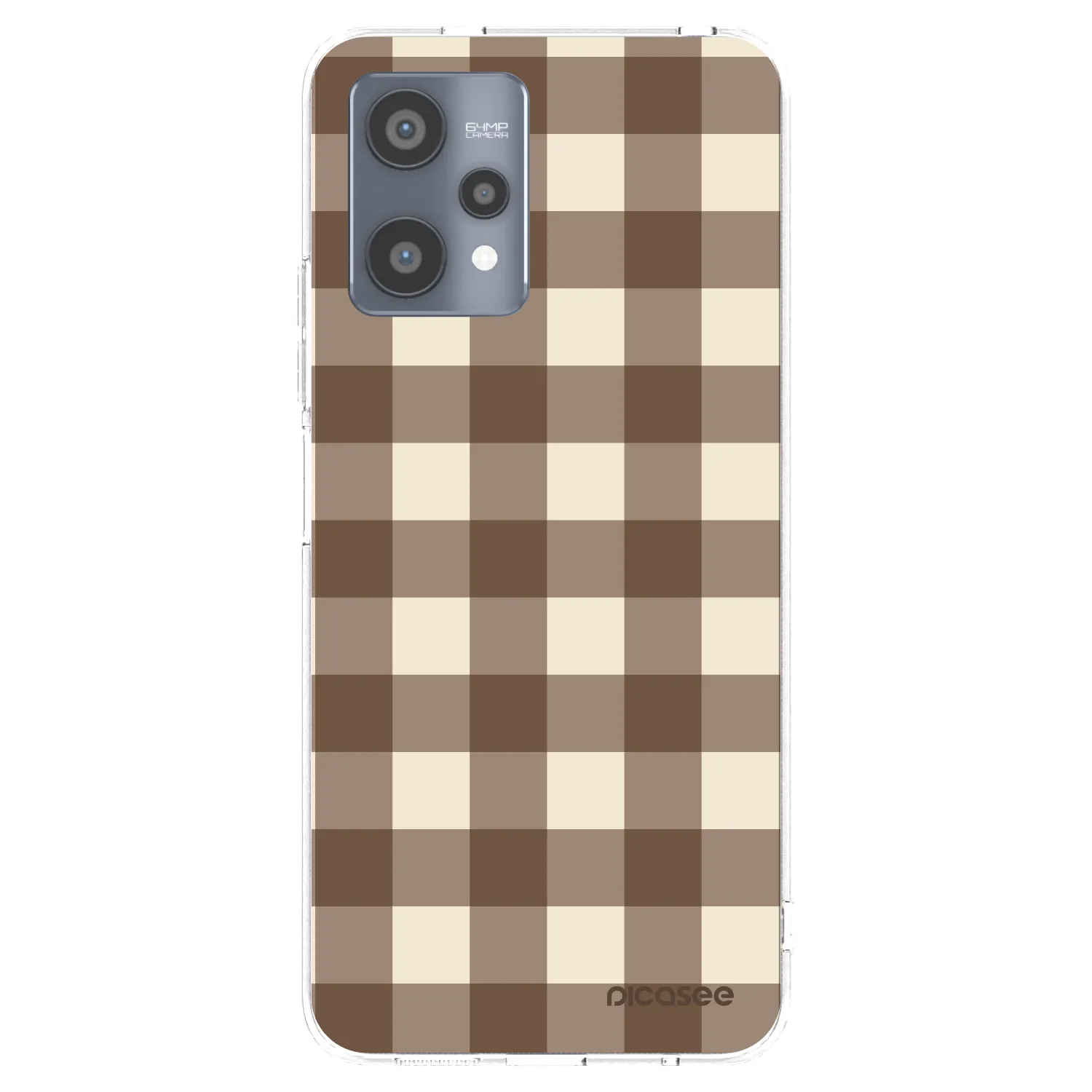 Picasee silikonska prozirna maskica za Realme 9 Pro 5G - Brown grid
