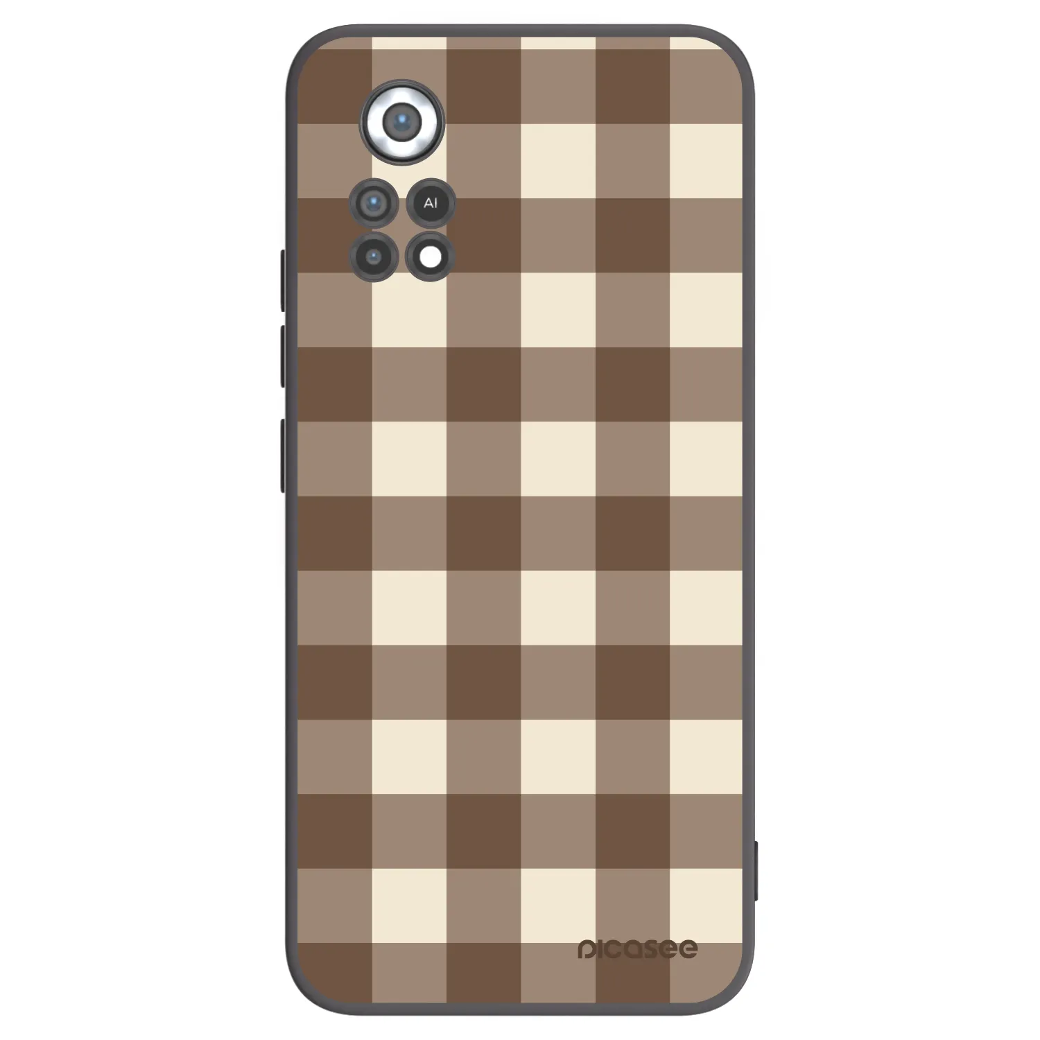 Picasee crna silikonska maskica za Xiaomi Poco X4 Pro 5G - Brown grid