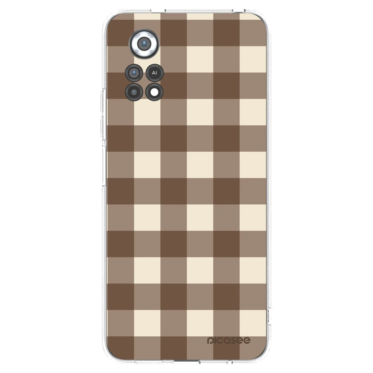 Picasee silikonska prozirna maskica za Xiaomi Poco X4 Pro 5G - Brown grid