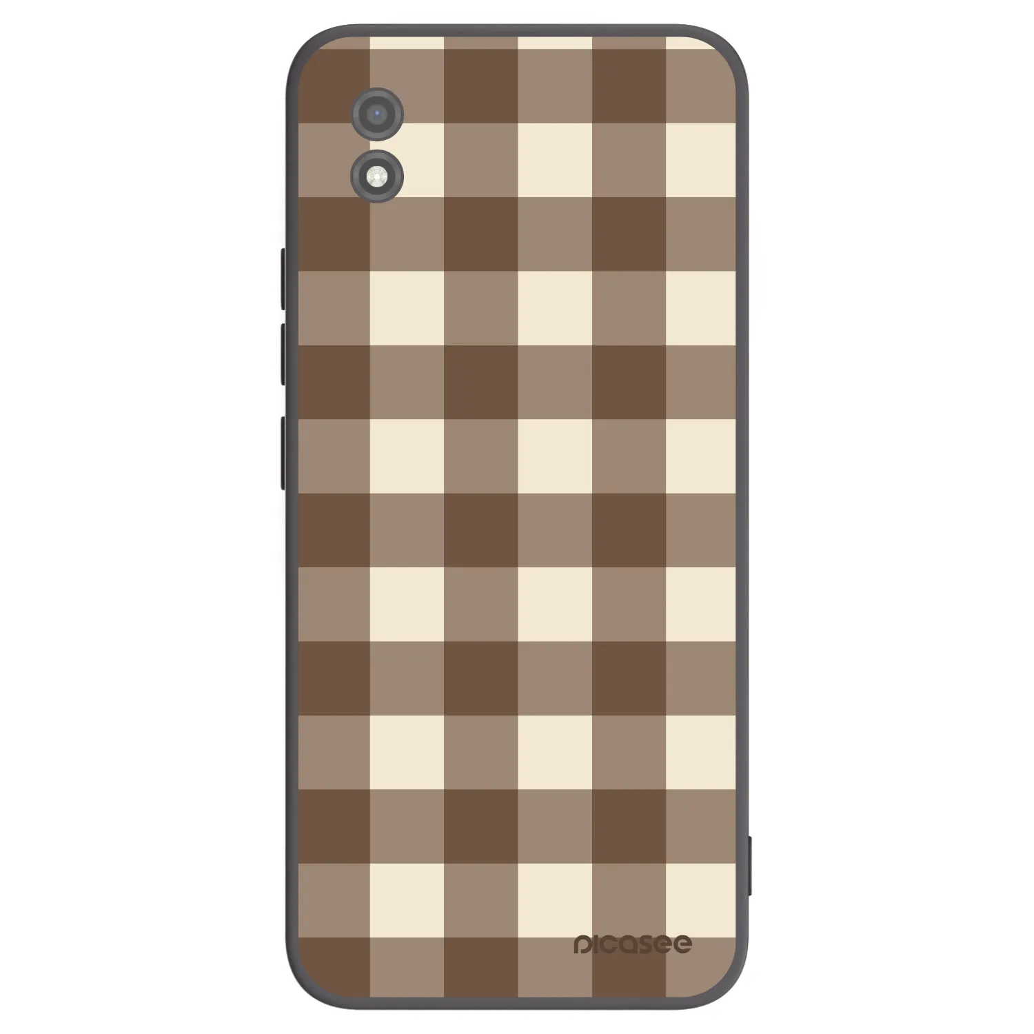 Picasee crna silikonska maskica za Realme C11 (2021) - Brown grid