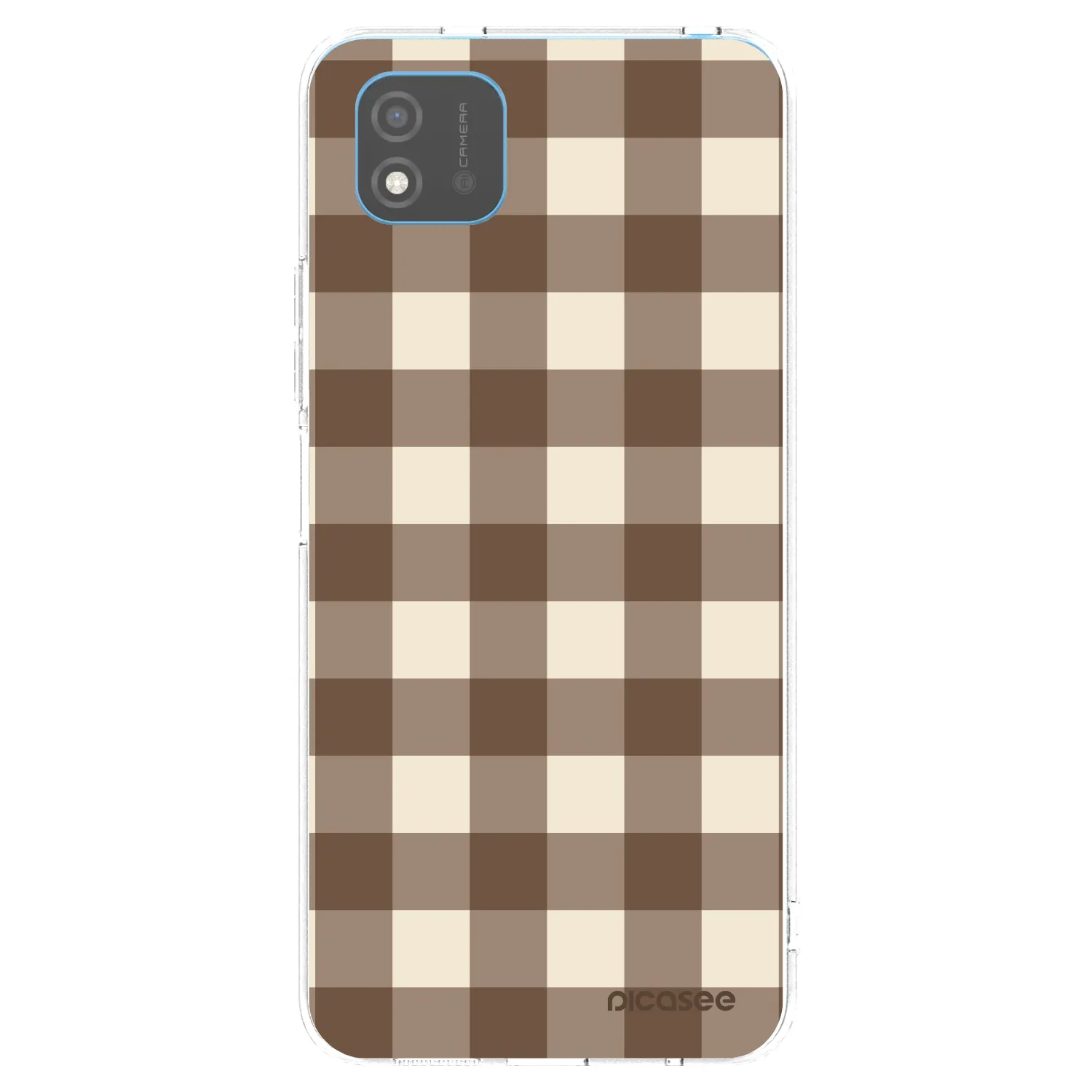 Picasee silikonska prozirna maskica za Realme C11 (2021) - Brown grid