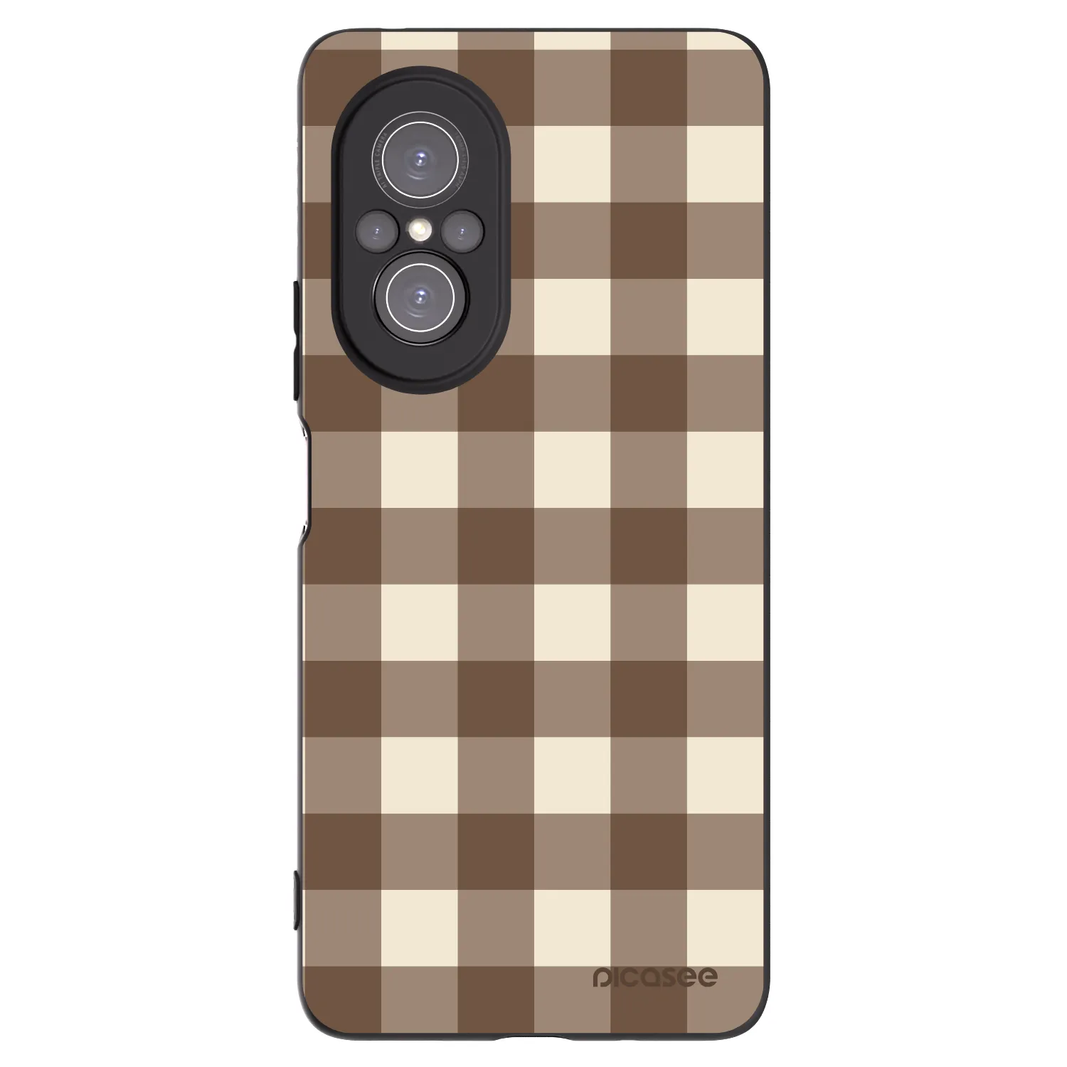 Picasee crna silikonska maskica za Huawei Nova 9 SE - Brown grid