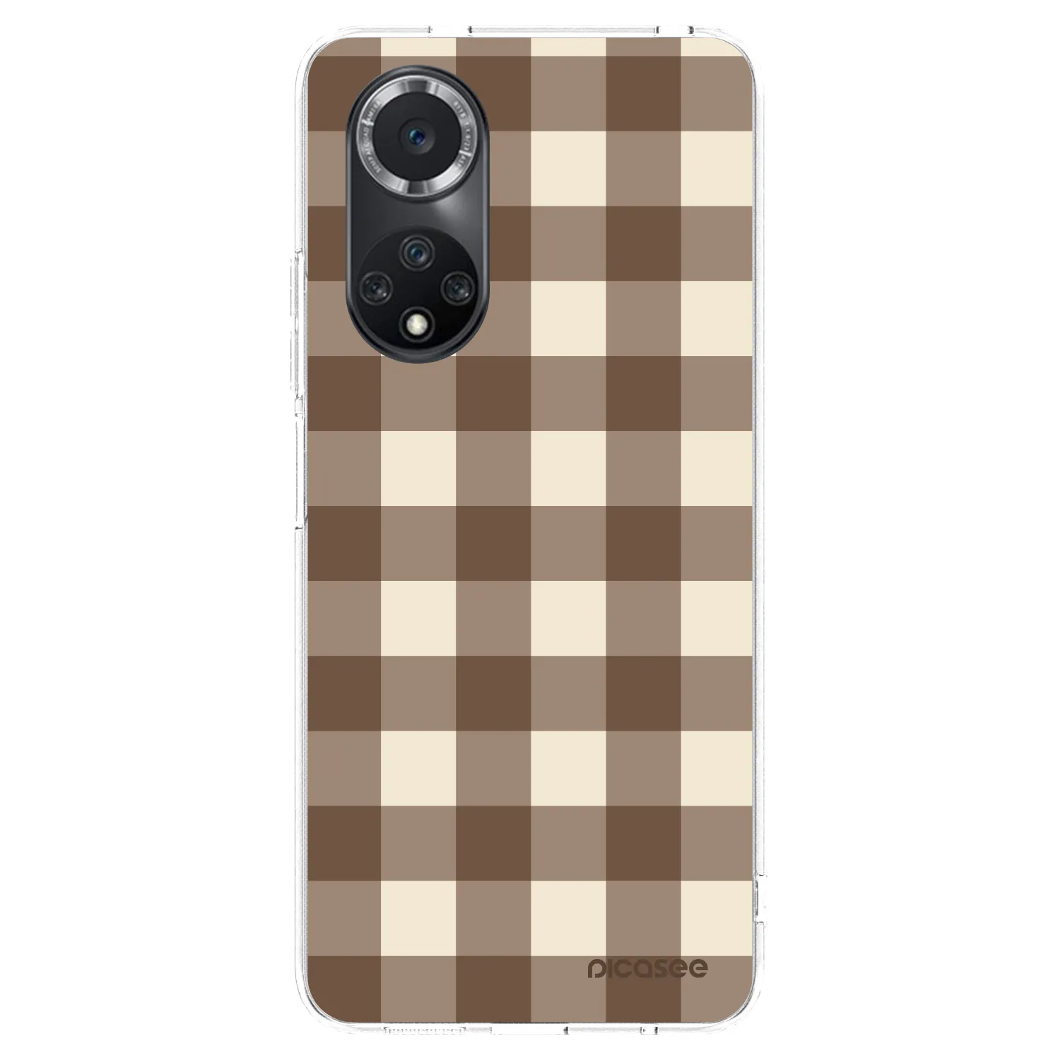 Picasee silikonska prozirna maskica za Huawei Nova 9 SE - Brown grid