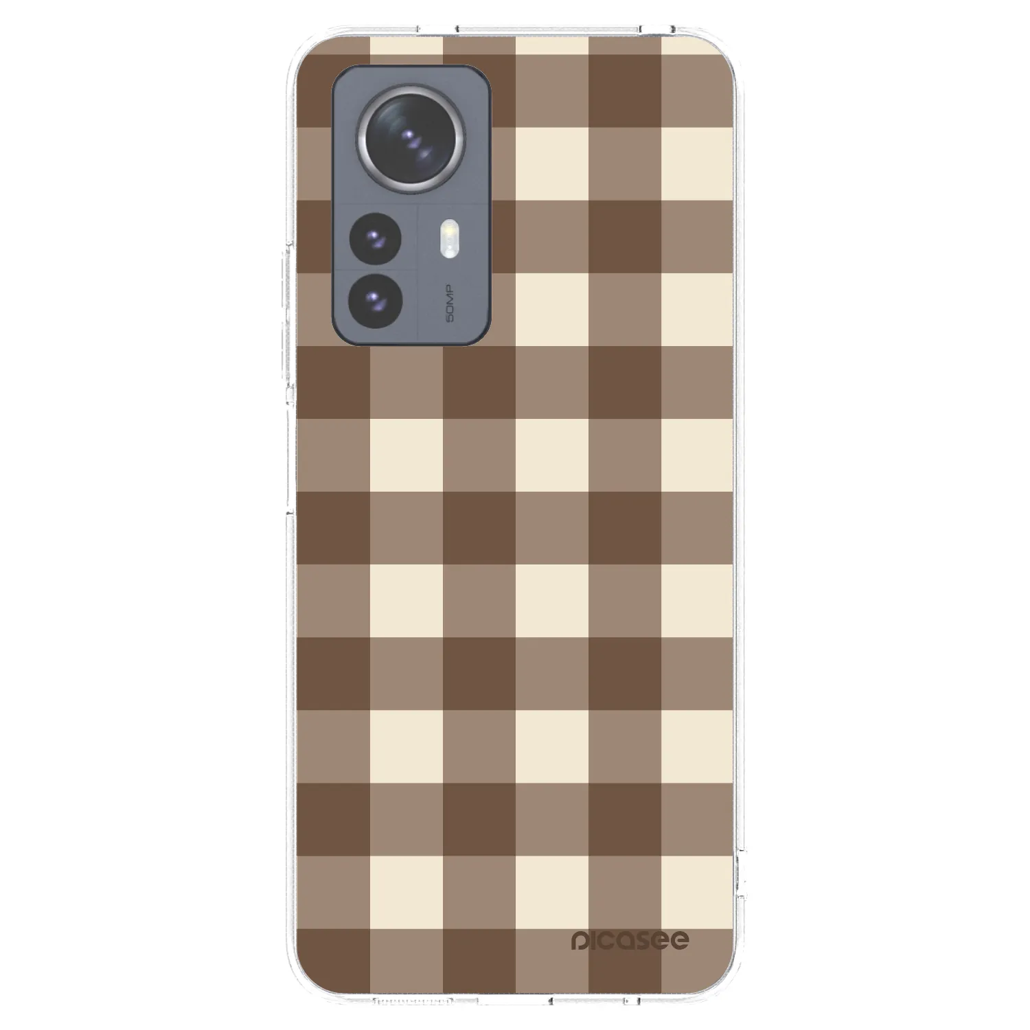 Picasee silikonska prozirna maskica za Xiaomi 12 Pro - Brown grid
