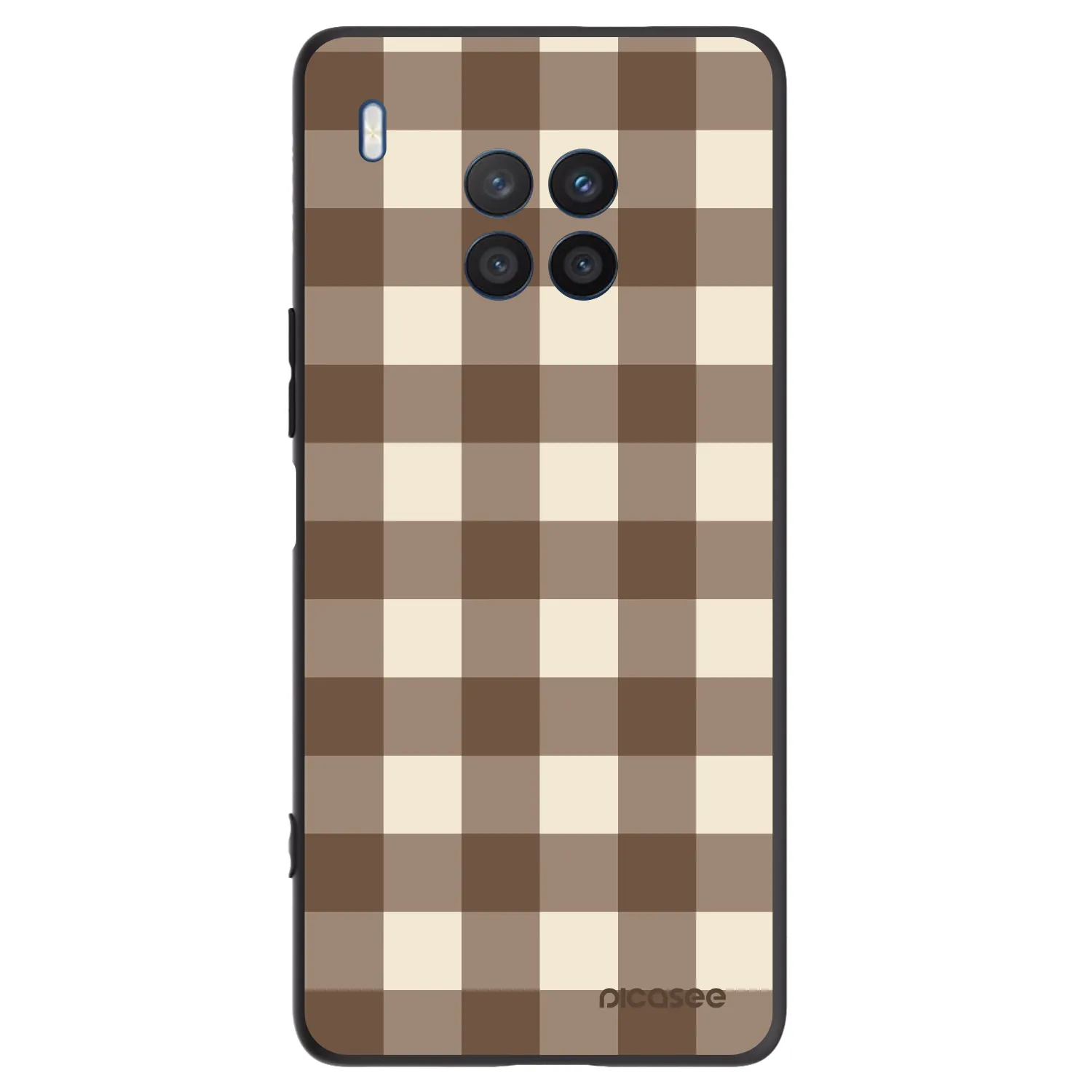 Picasee crna silikonska maskica za Honor 50 Lite - Brown grid