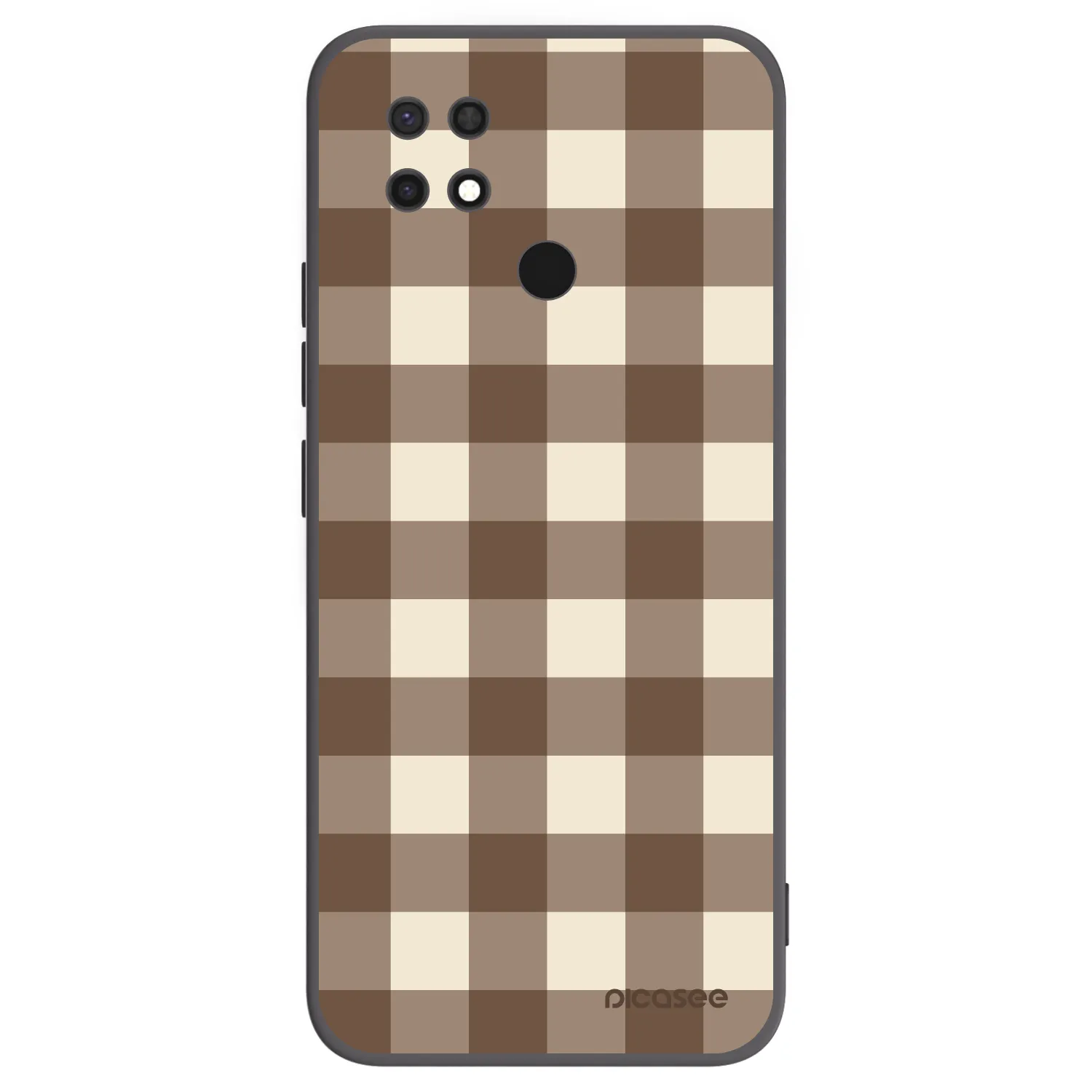 Picasee crna silikonska maskica za Xiaomi Redmi 10C - Brown grid