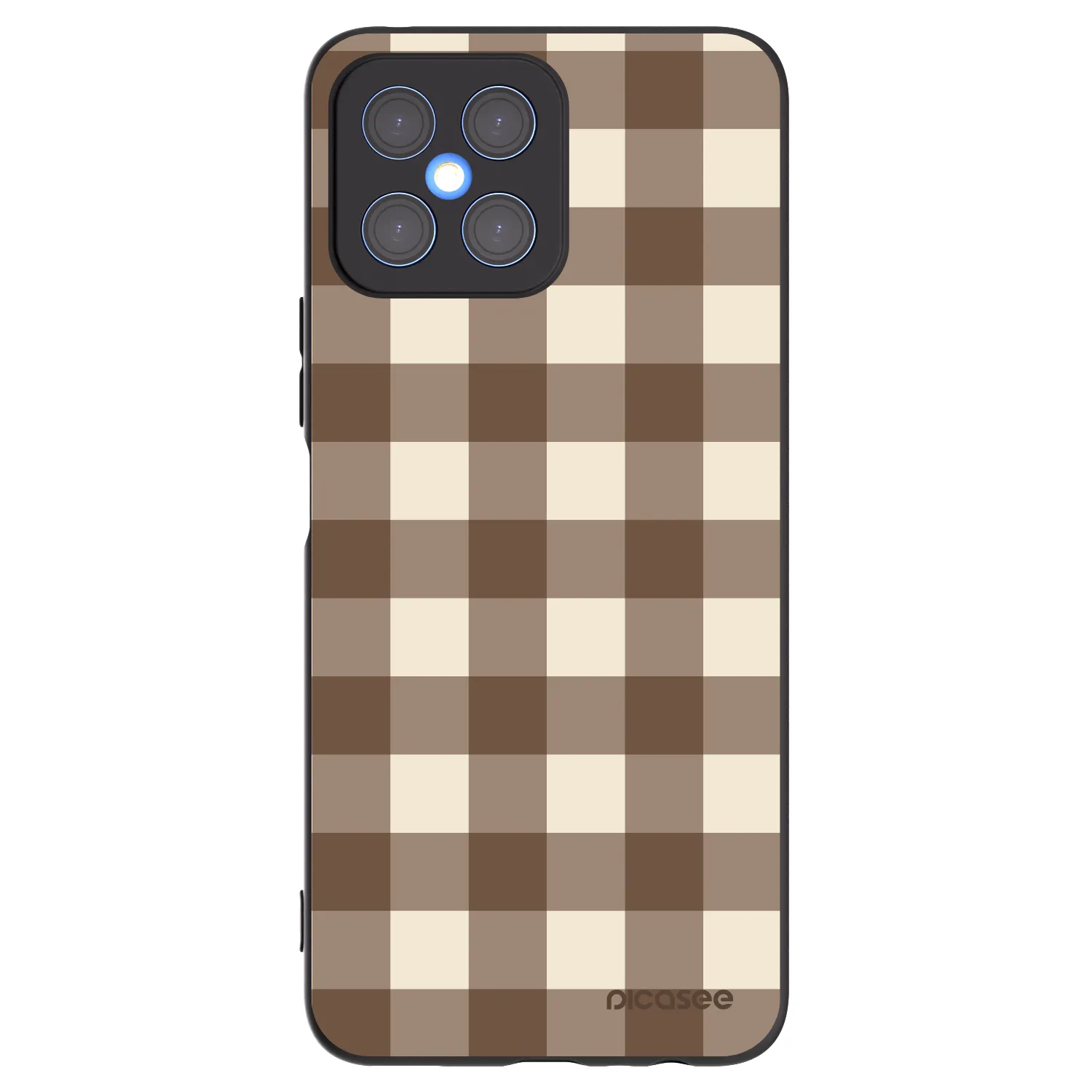 Picasee crna silikonska maskica za Honor X8 4G - Brown grid