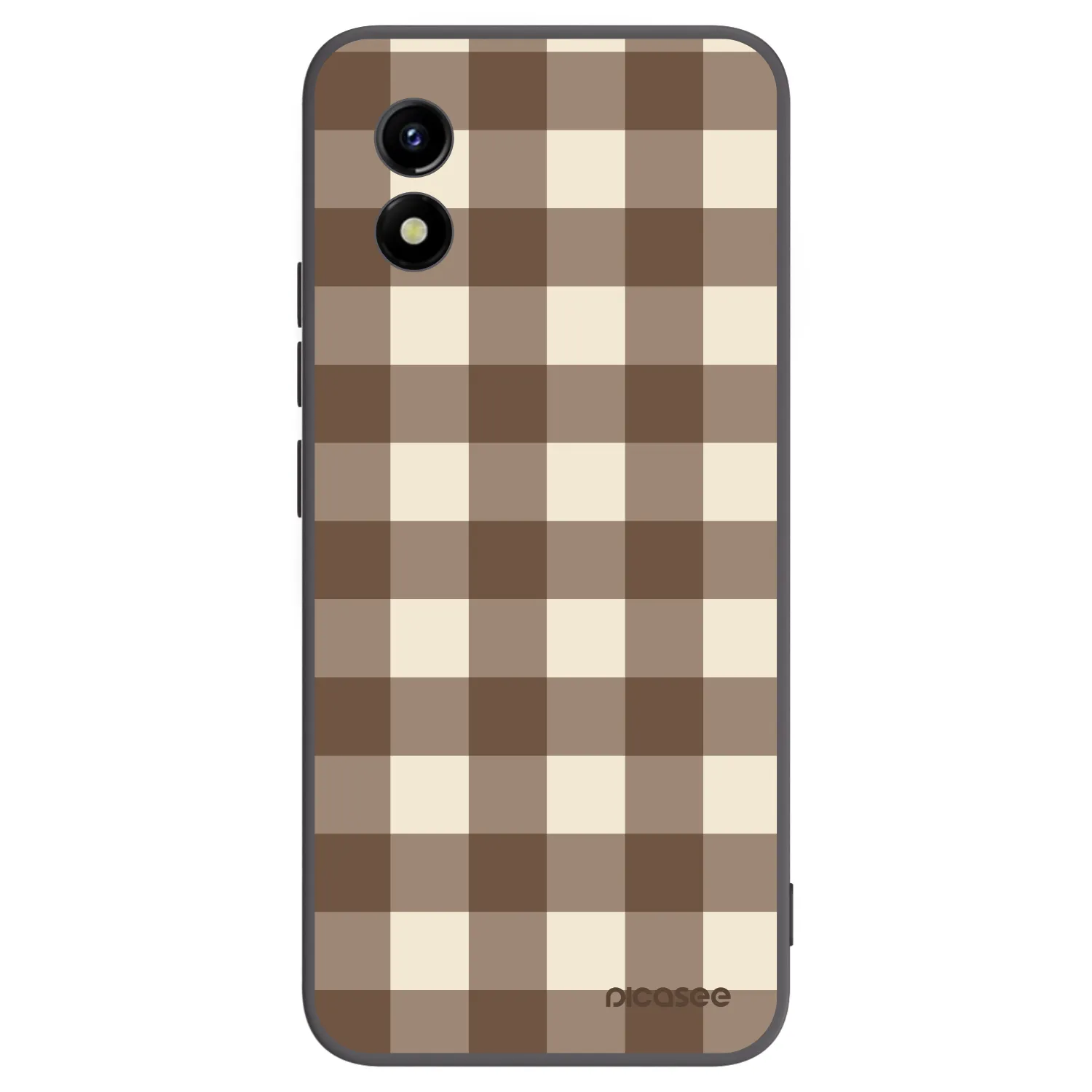 Picasee crna silikonska maskica za Vivo Y01 - Brown grid