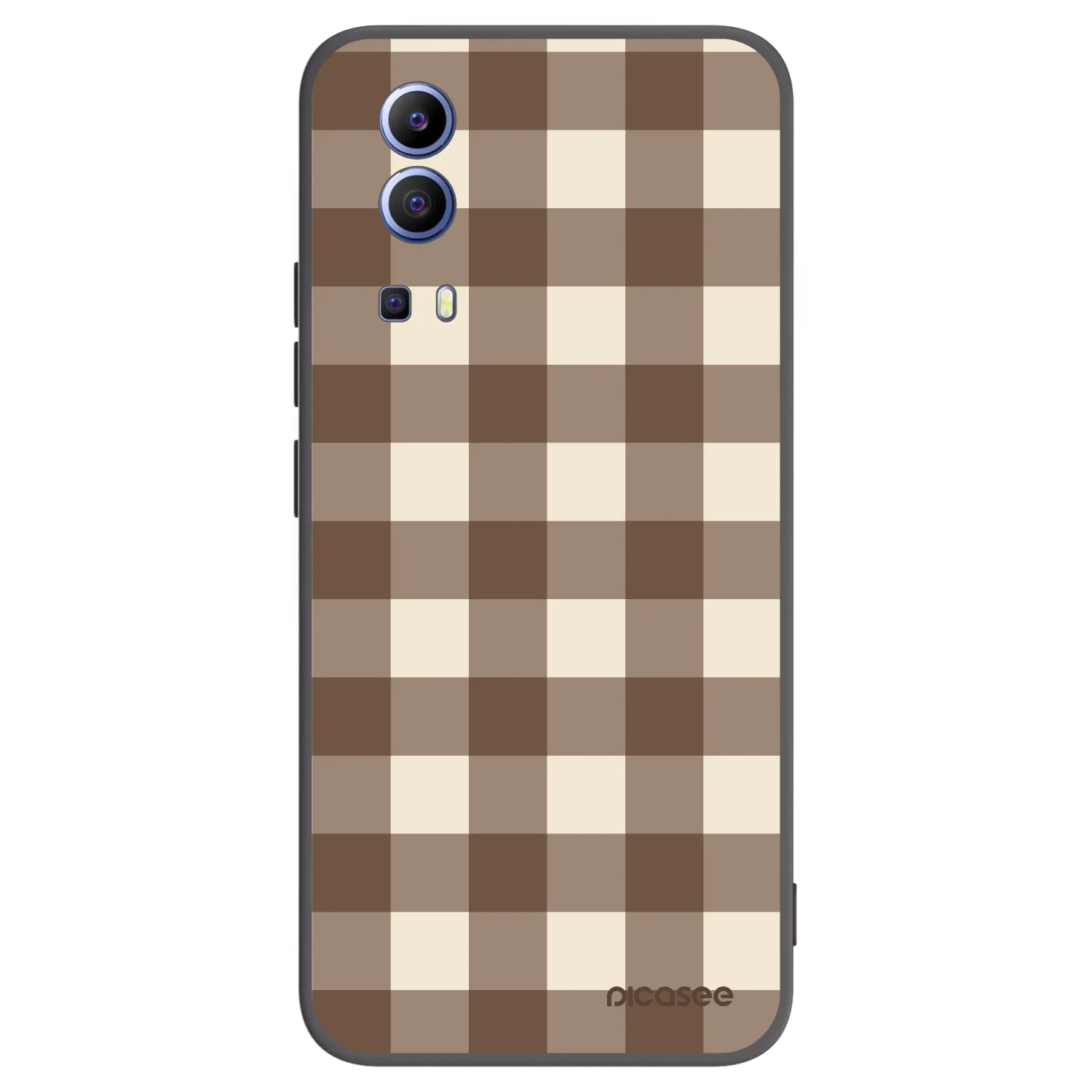 Picasee crna silikonska maskica za Vivo Y52 5G - Brown grid