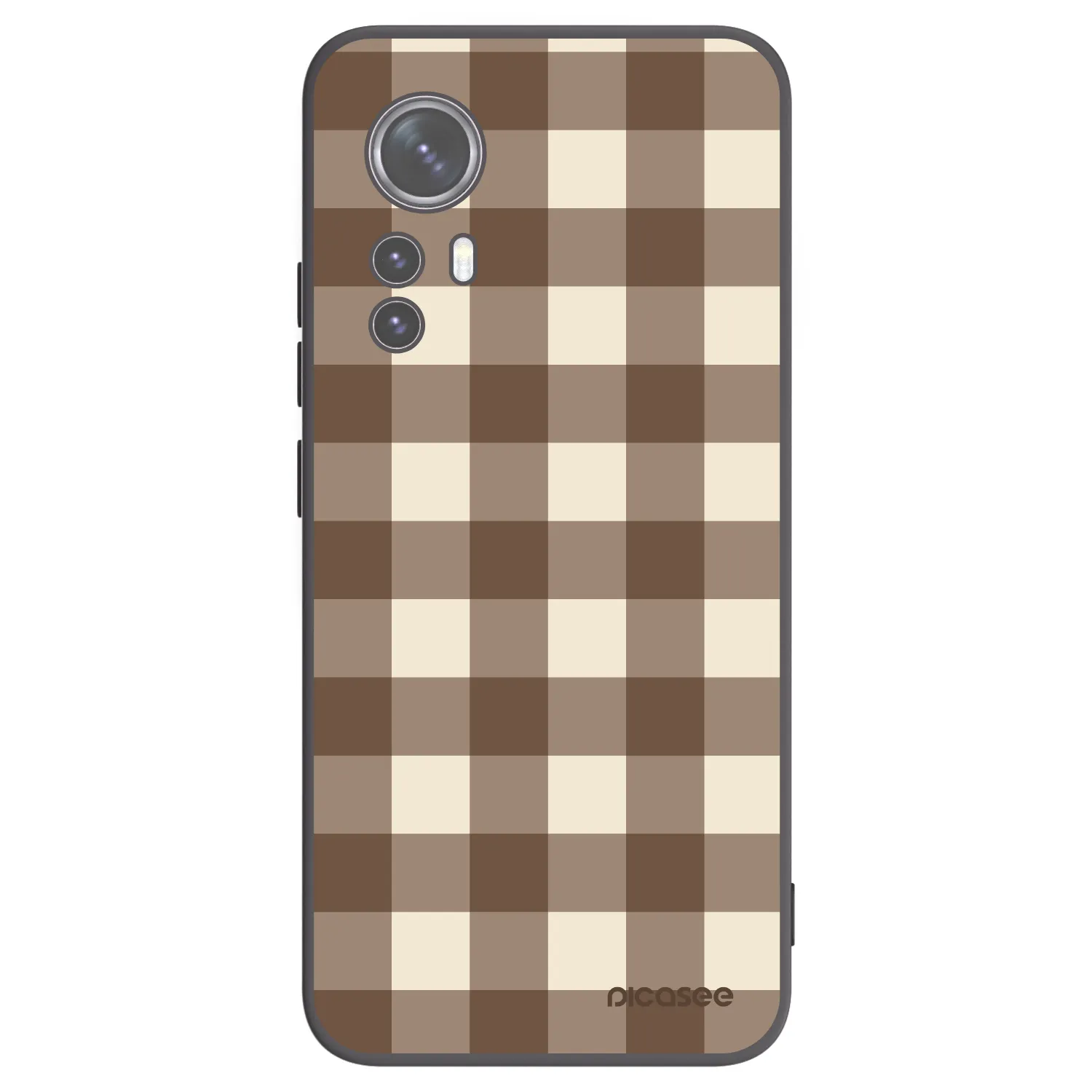 Picasee crna silikonska maskica za Xiaomi 12X - Brown grid