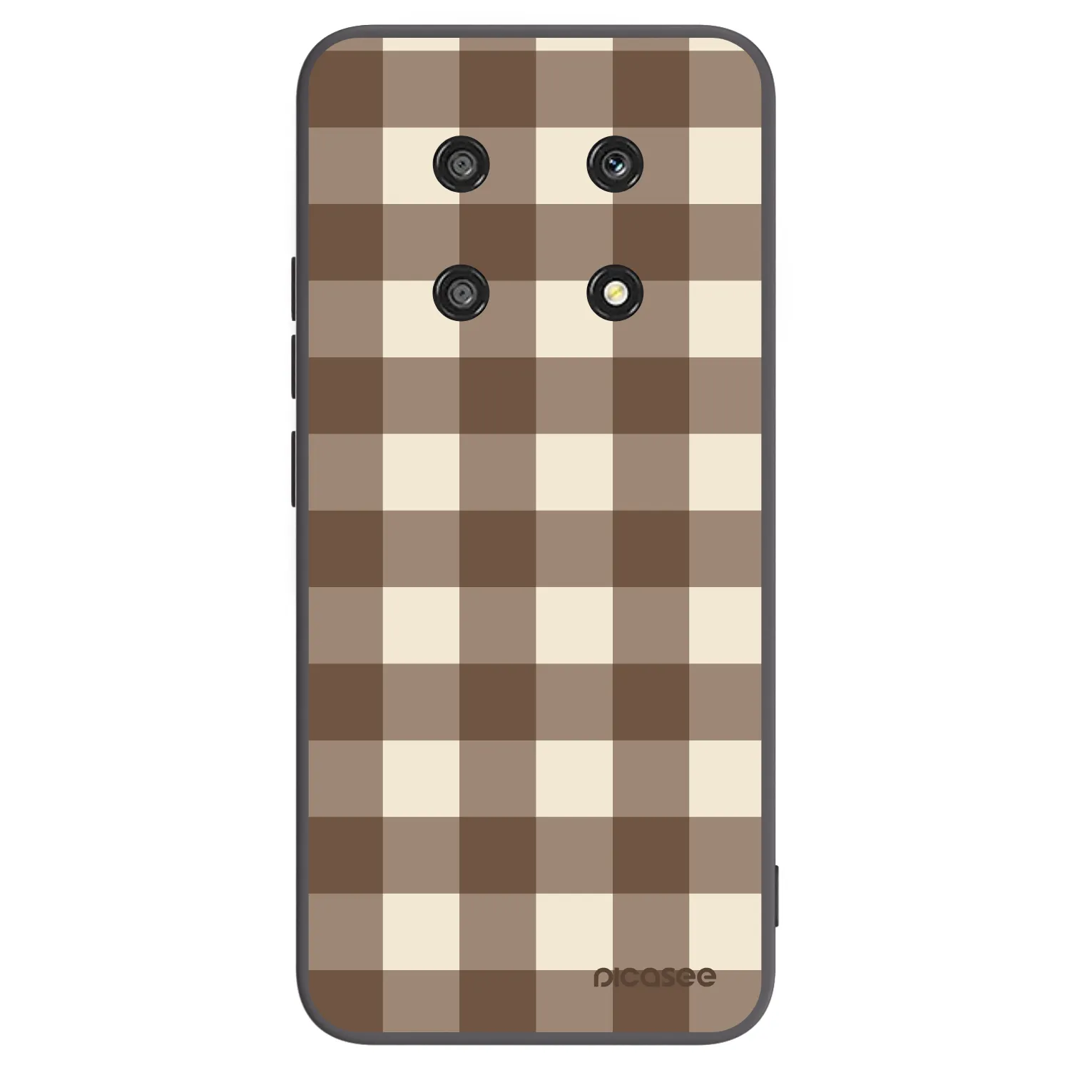 Picasee crna silikonska maskica za Honor Magic4 Lite 5G - Brown grid
