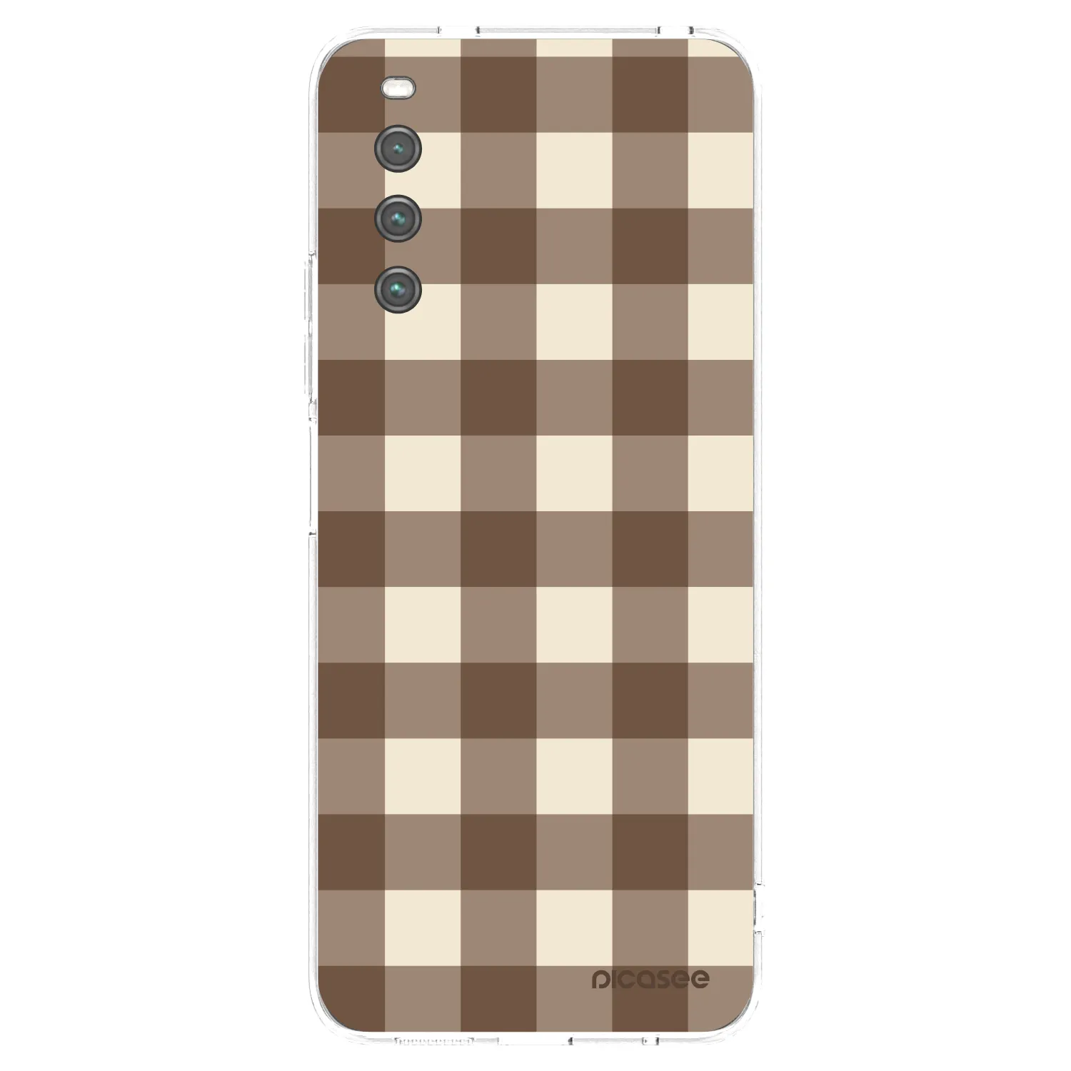 Picasee silikonska prozirna maskica za Sony Xperia 10 IV 5G - Brown grid