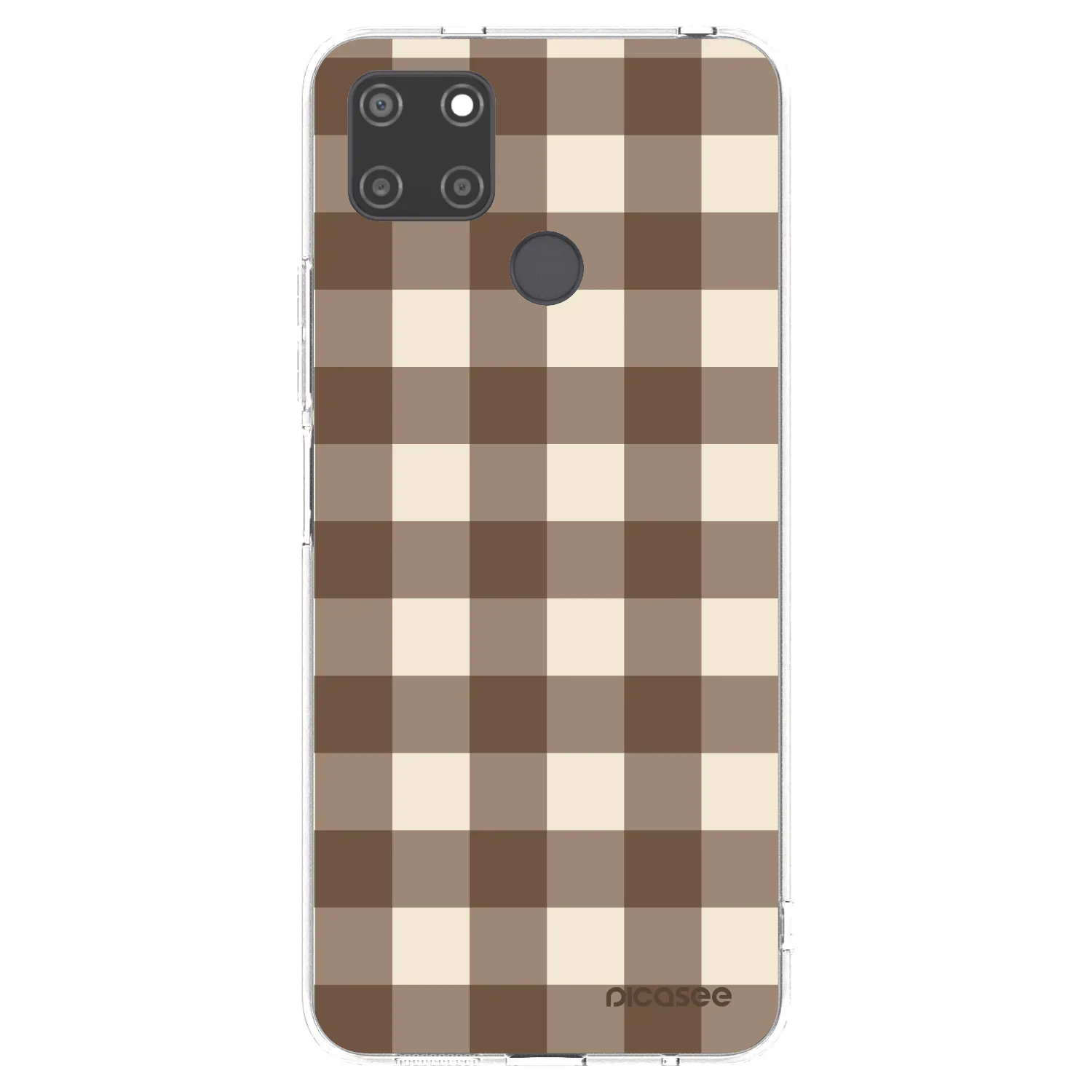 Picasee silikonska prozirna maskica za Realme C21Y - Brown grid
