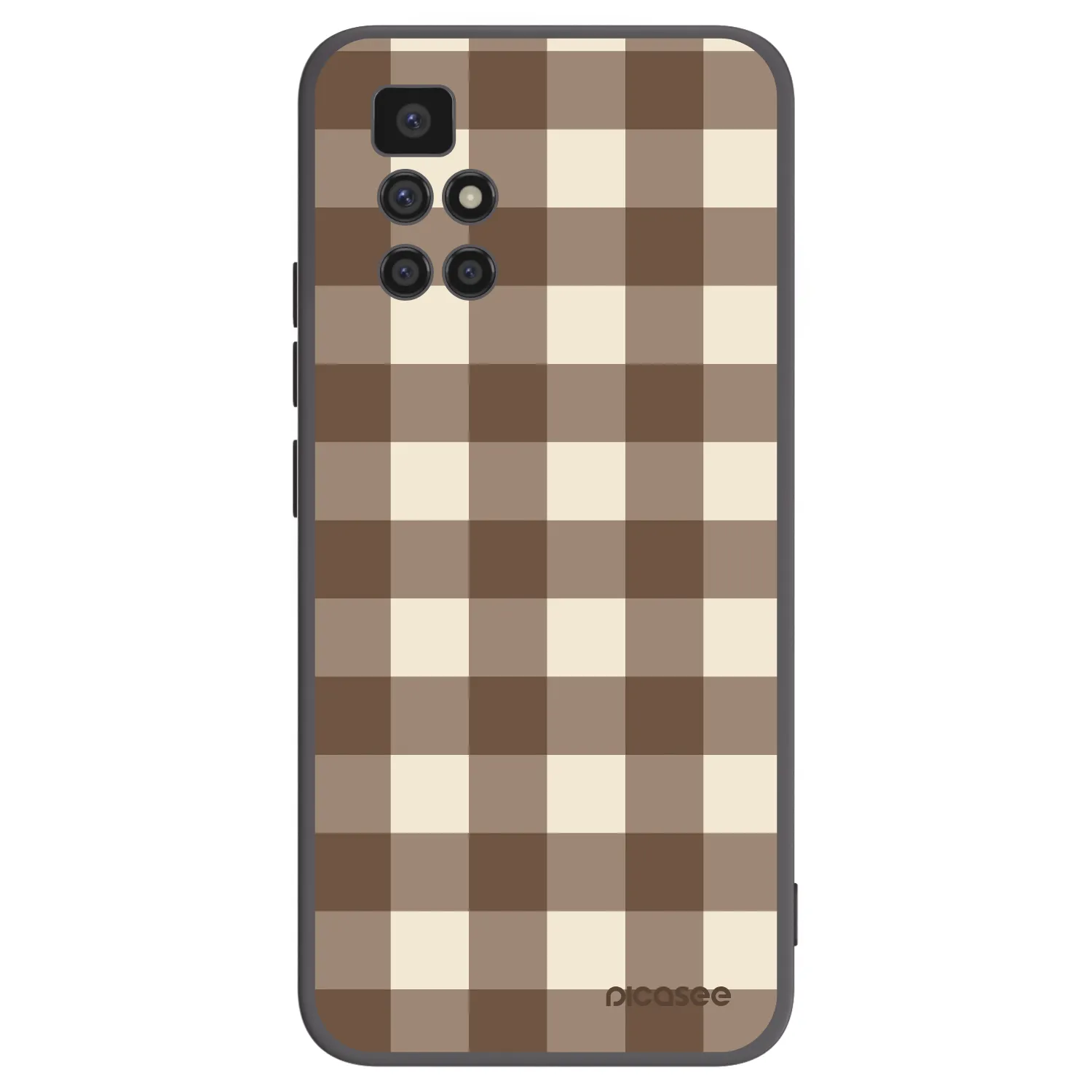Picasee crna silikonska maskica za Xiaomi Redmi 10 (2022) - Brown grid
