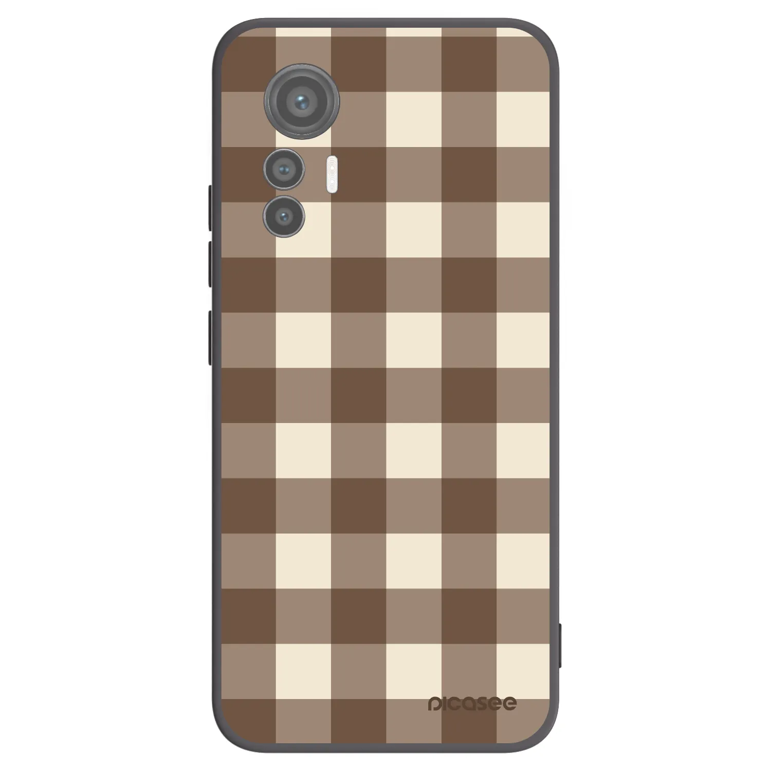 Picasee crna silikonska maskica za Xiaomi 12 Lite - Brown grid