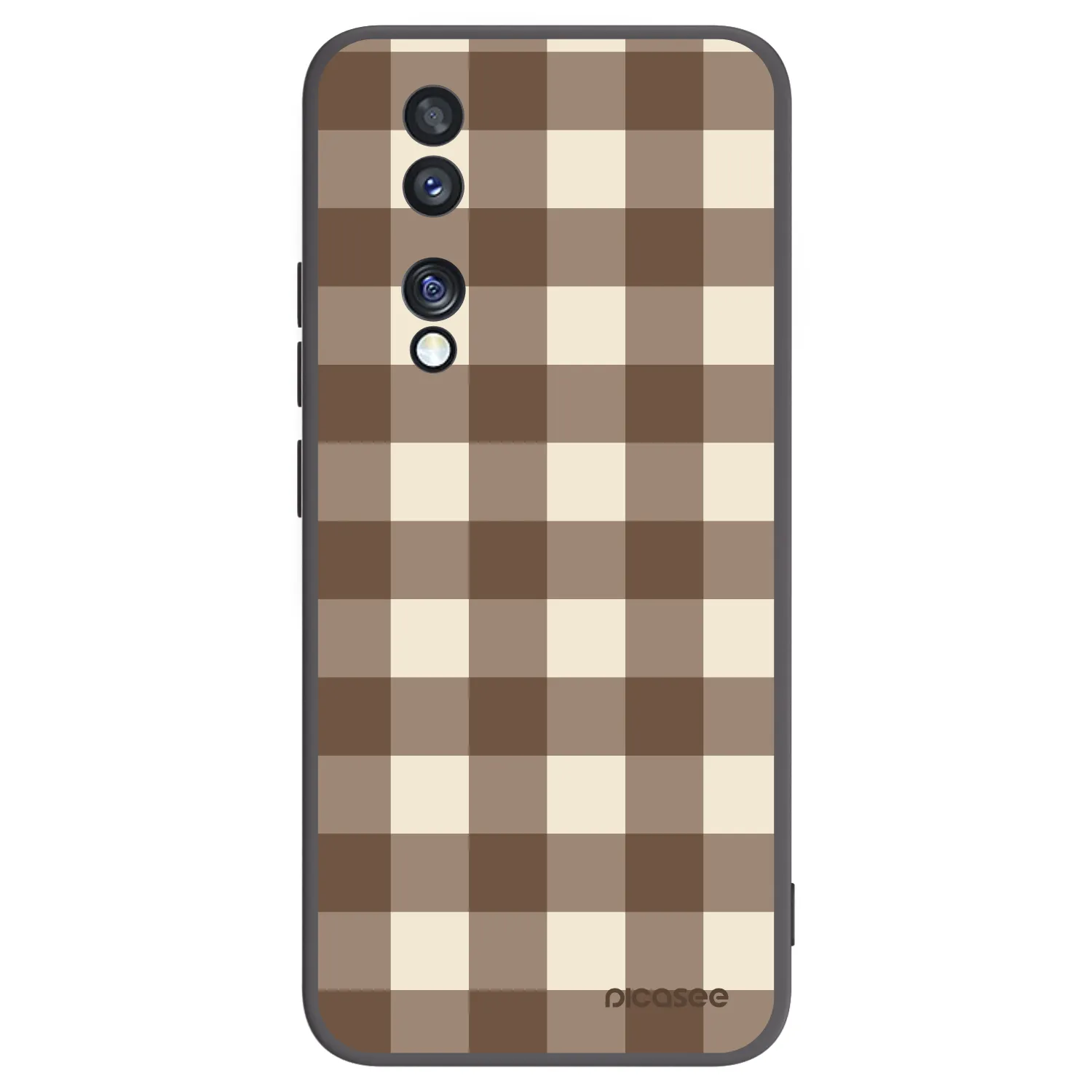 Picasee crna silikonska maskica za Honor 70 - Brown grid