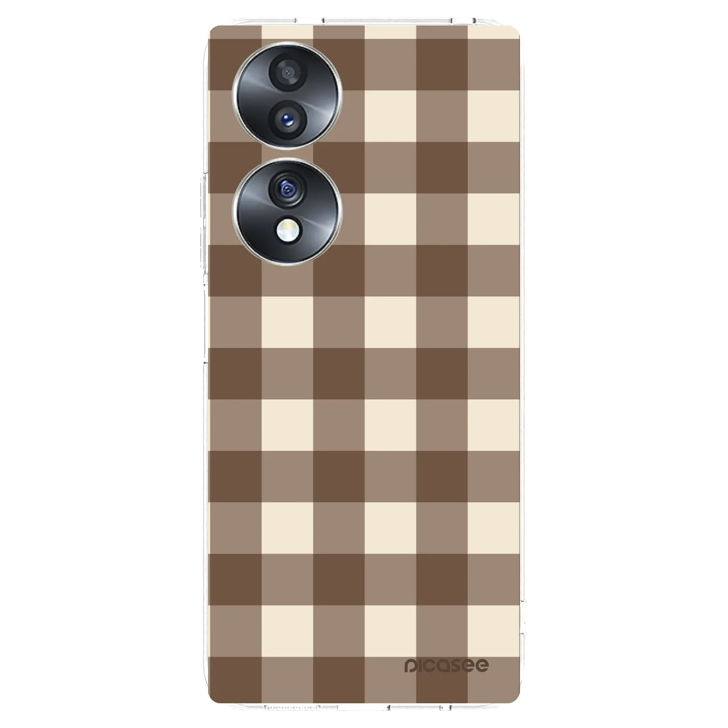 Picasee silikonska prozirna maskica za Honor 70 - Brown grid