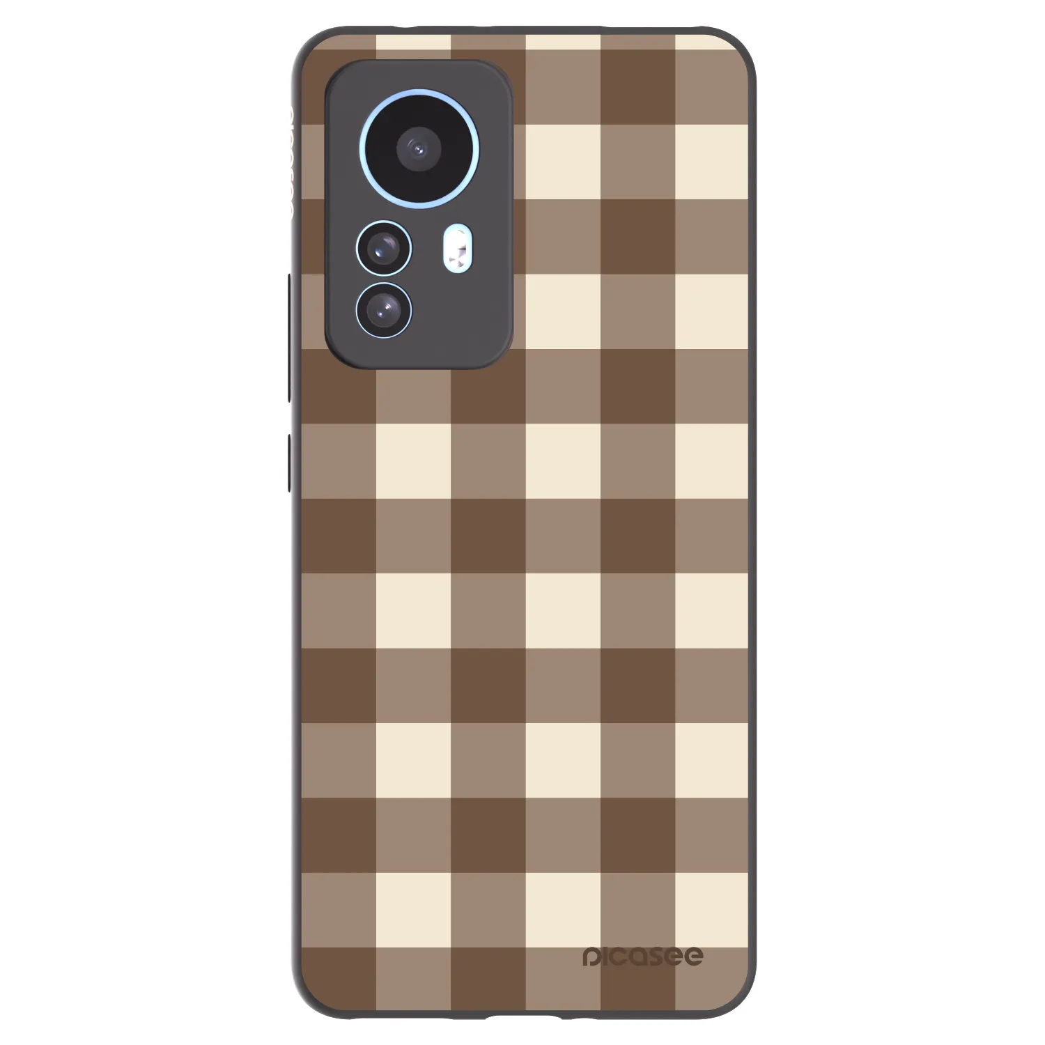 Picasee crna silikonska maskica za Xiaomi 12T - Brown grid