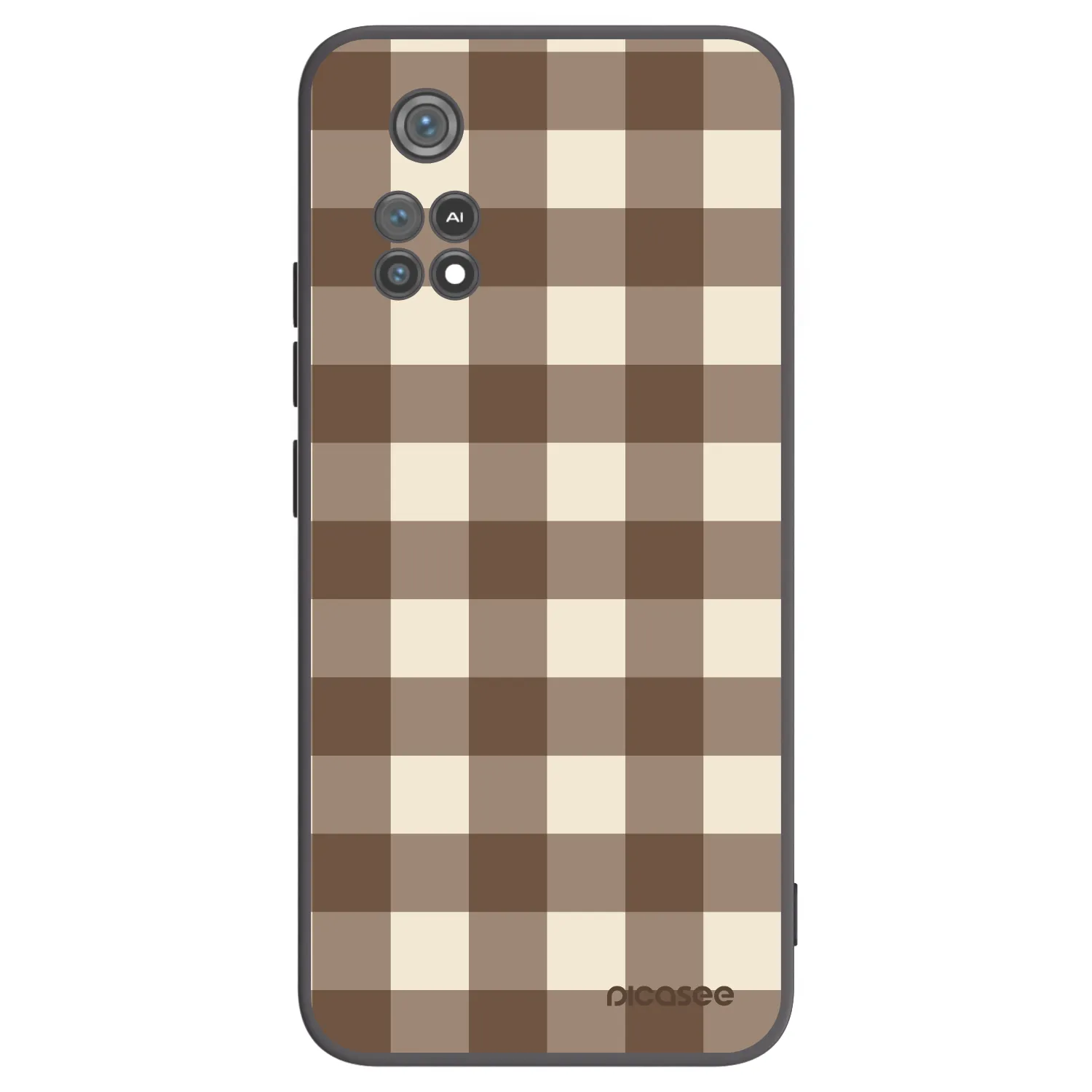 Picasee crna silikonska maskica za Xiaomi Poco M4 Pro - Brown grid