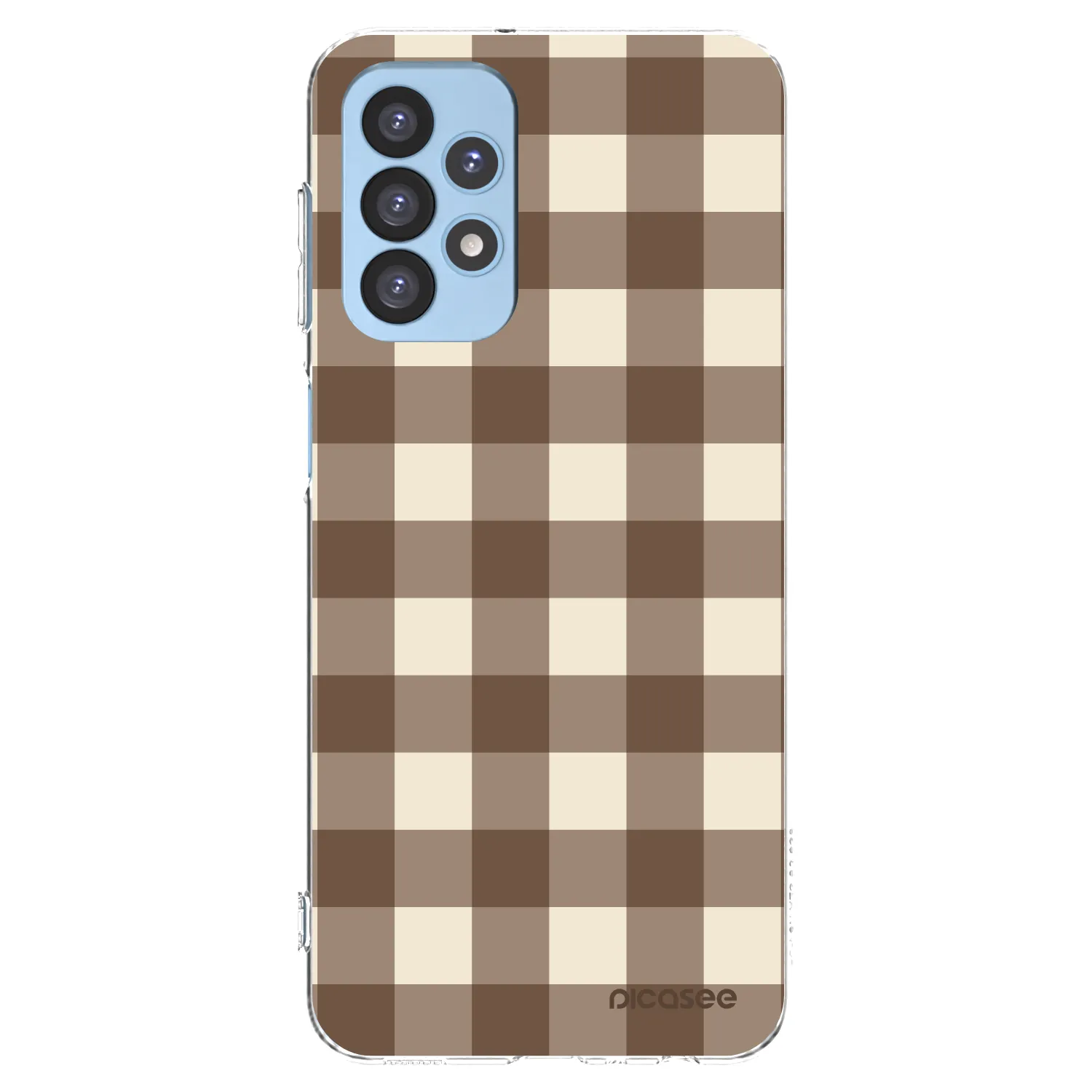 Picasee silikonska prozirna maskica za Samsung Galaxy A23 A235F 4G - Brown grid