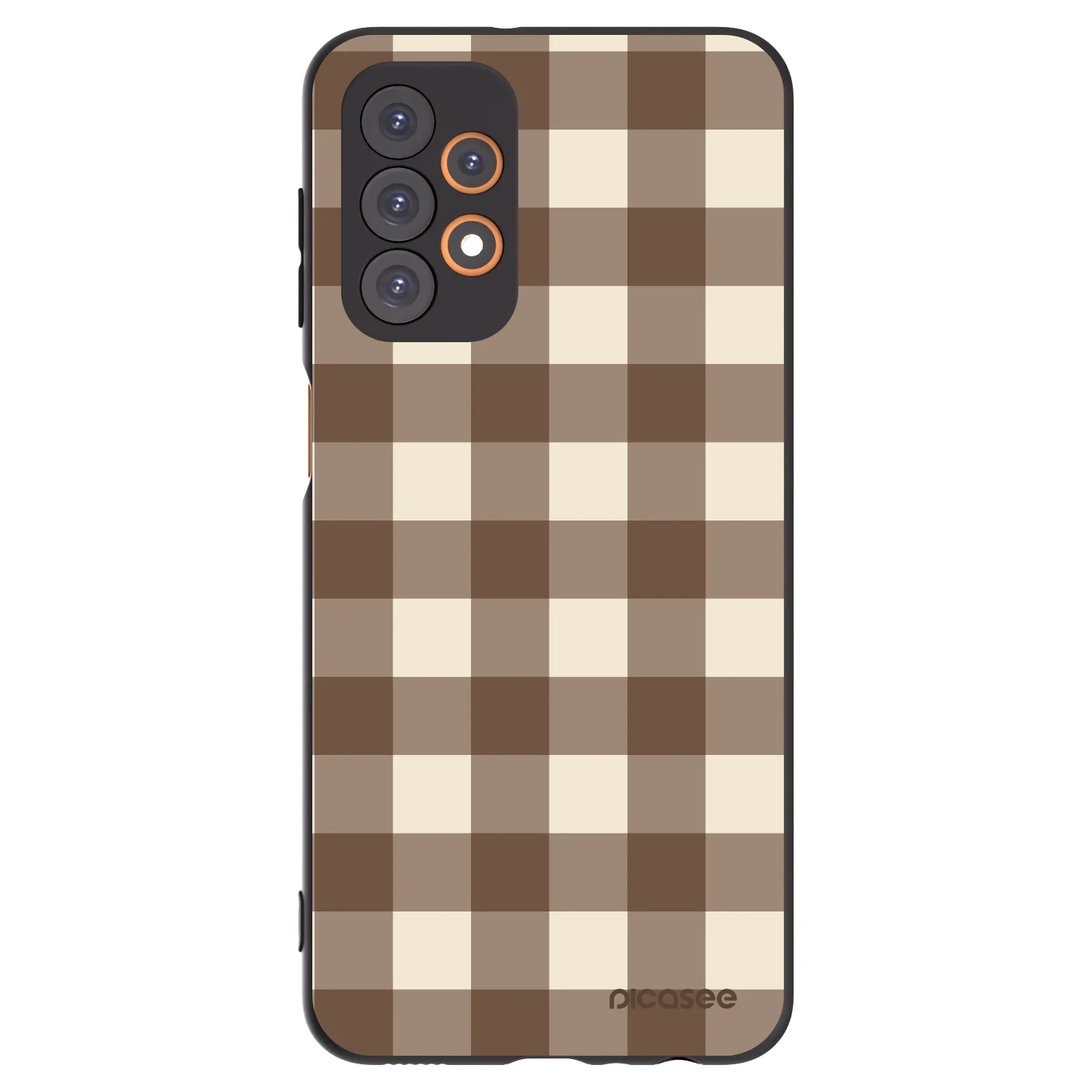 Picasee crna silikonska maskica za Samsung Galaxy A23 A236B 5G - Brown grid