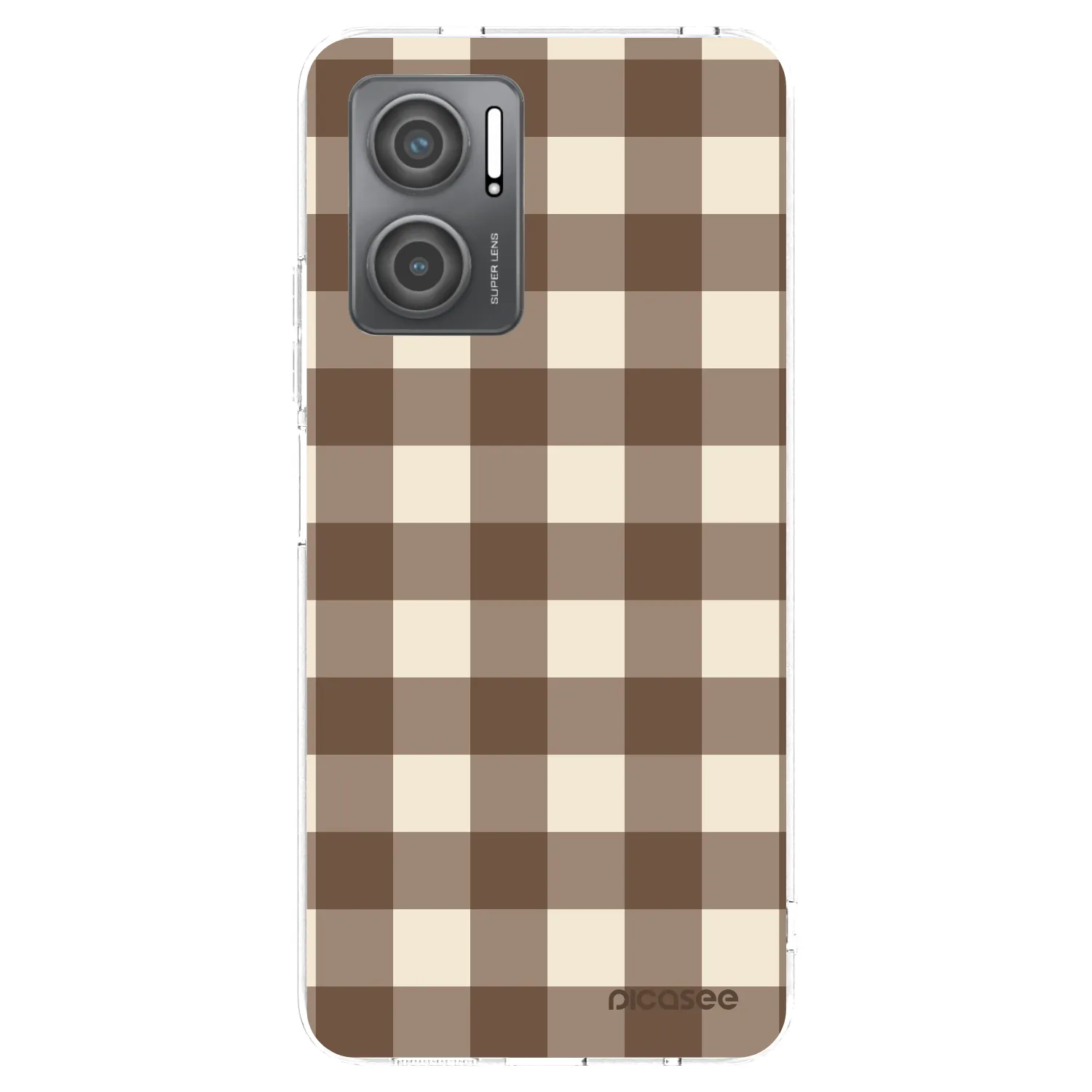 Picasee silikonska prozirna maskica za Xiaomi Redmi 10 5G - Brown grid