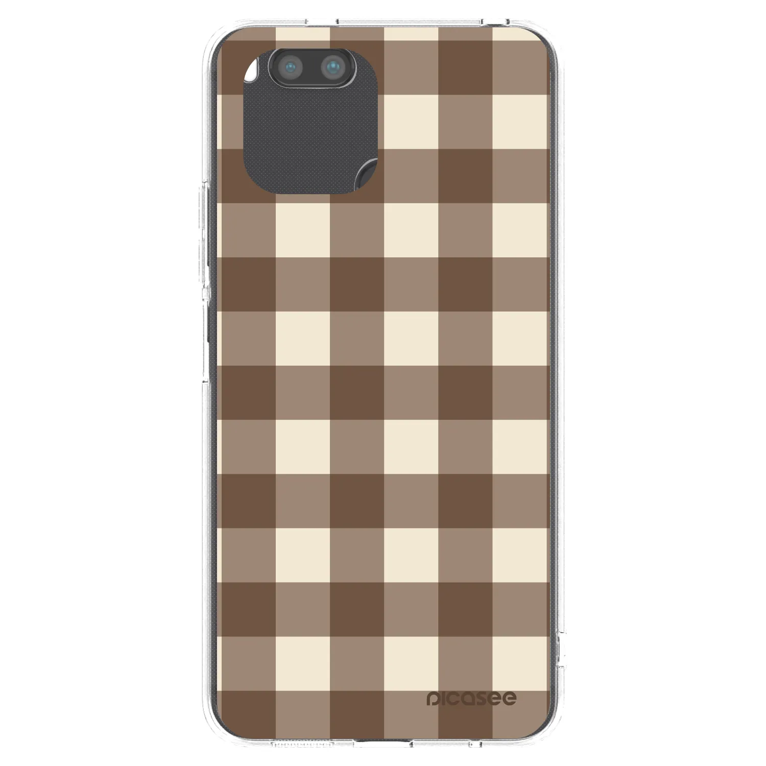 Picasee silikonska prozirna maskica za Xiaomi Redmi A1 - Brown grid