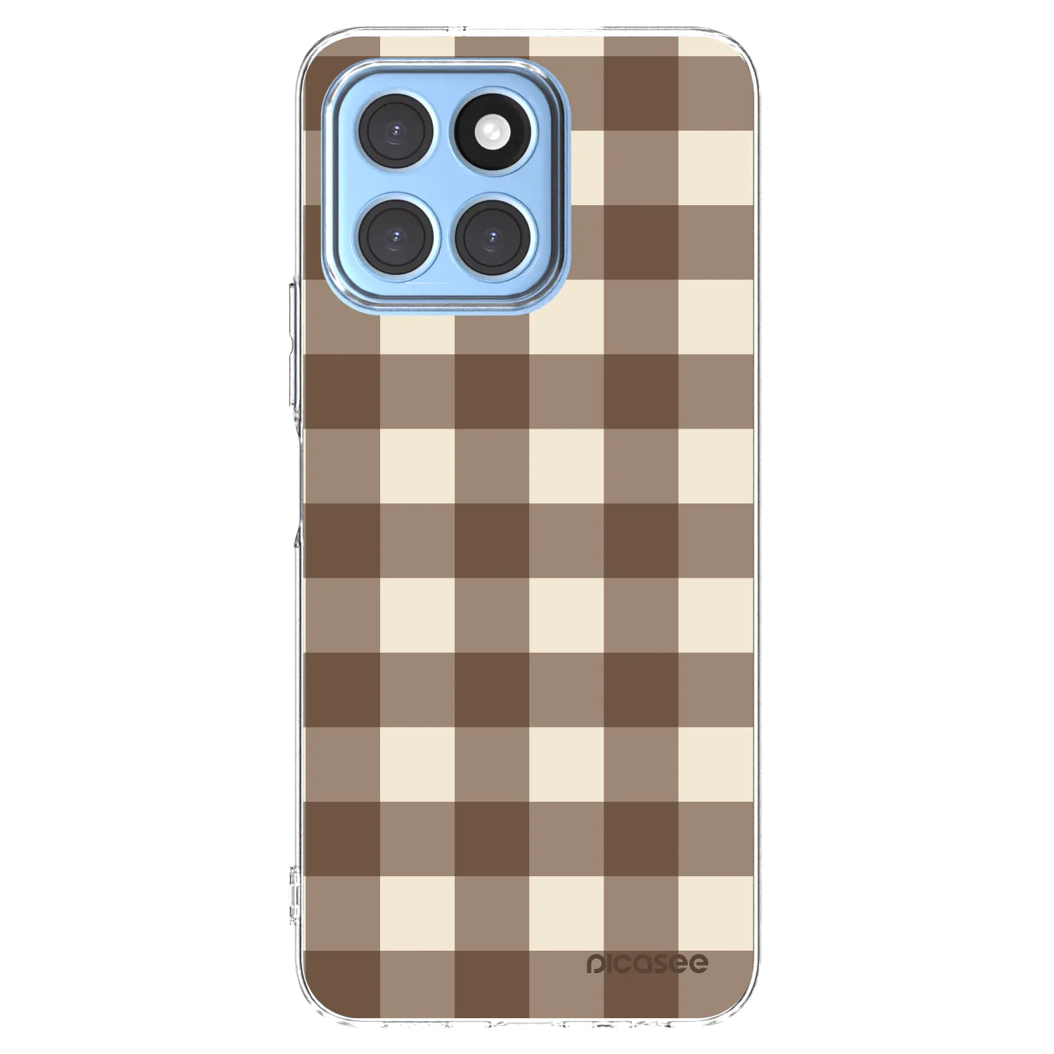 Picasee silikonska prozirna maskica za Honor X8 5G - Brown grid