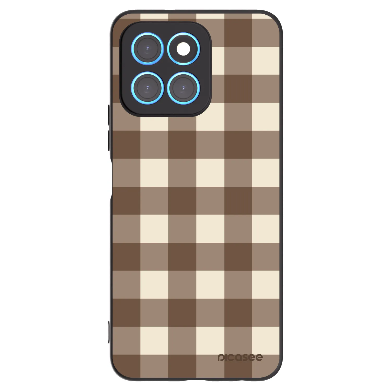 Picasee crna silikonska maskica za Honor X6 - Brown grid