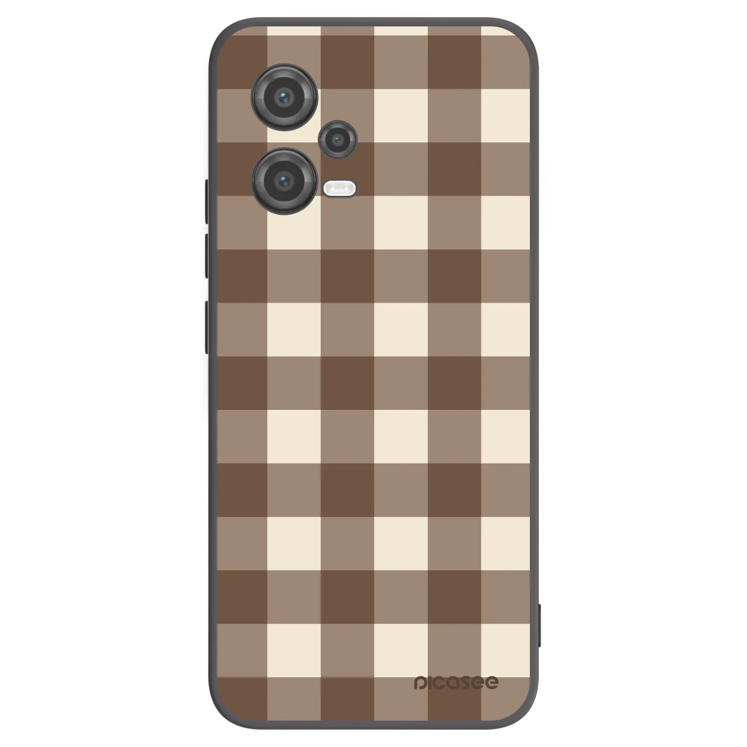 Picasee crna silikonska maskica za Xiaomi Poco X5 - Brown grid