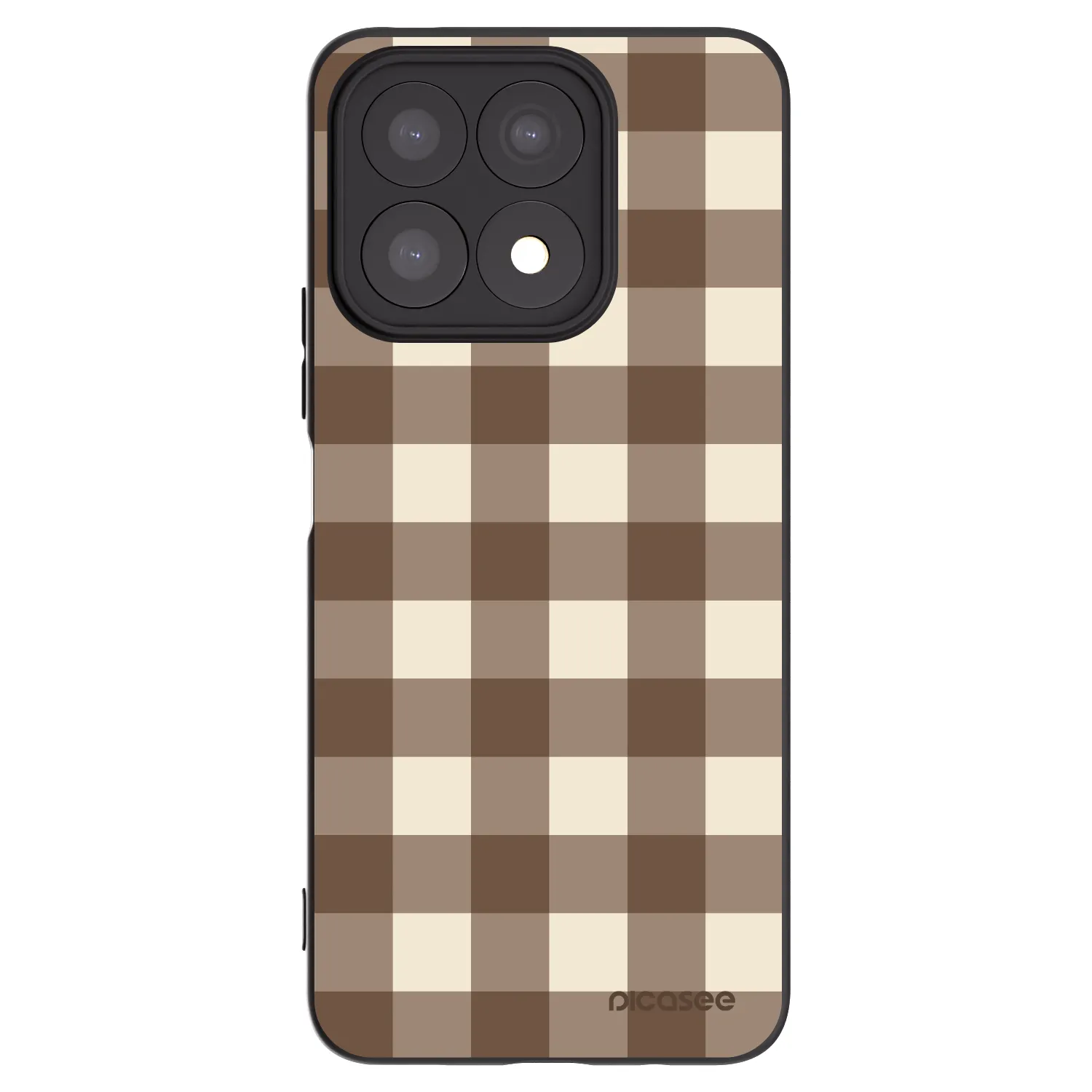 Picasee crna silikonska maskica za Honor X8a - Brown grid