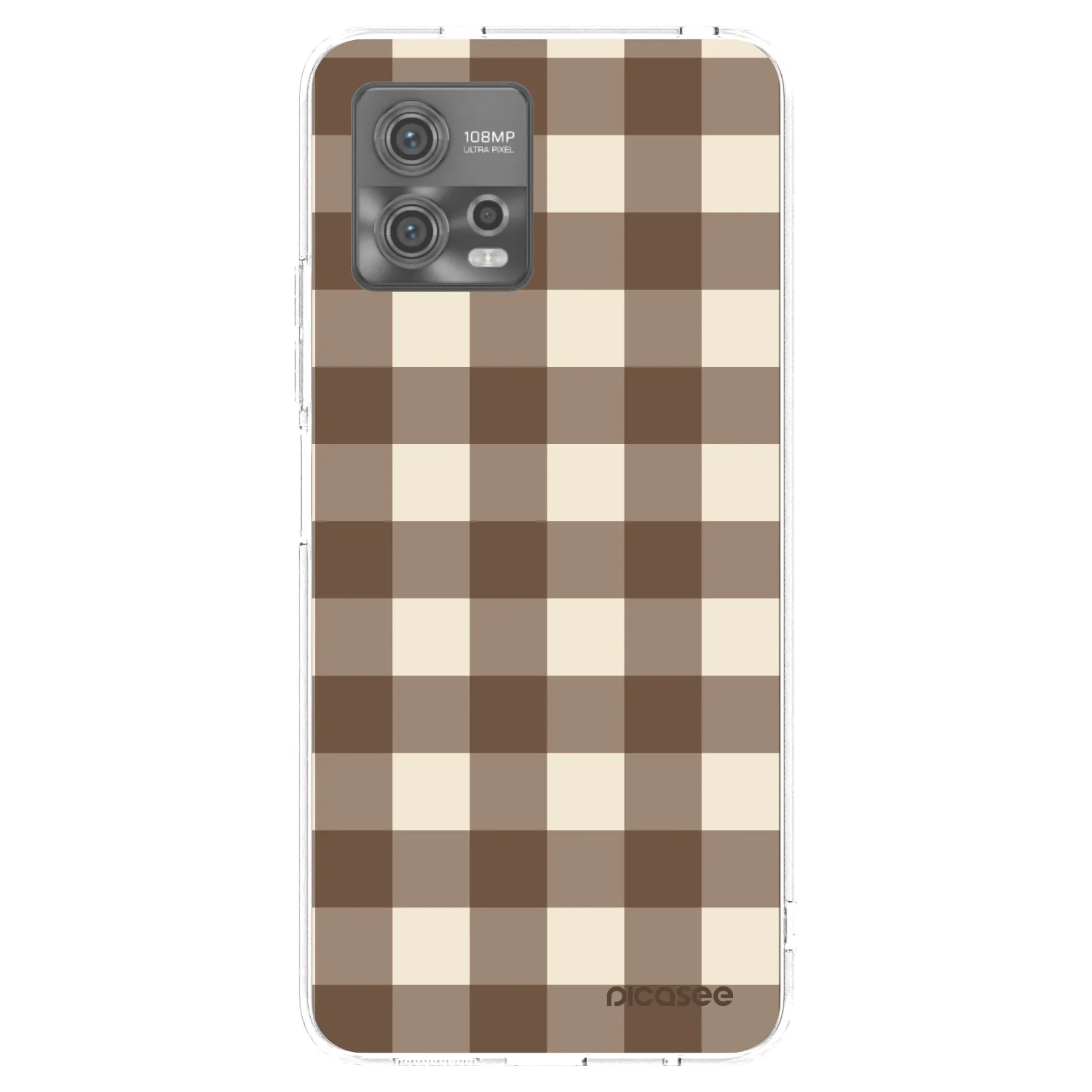 Picasee silikonska prozirna maskica za Motorola Moto G72 - Brown grid