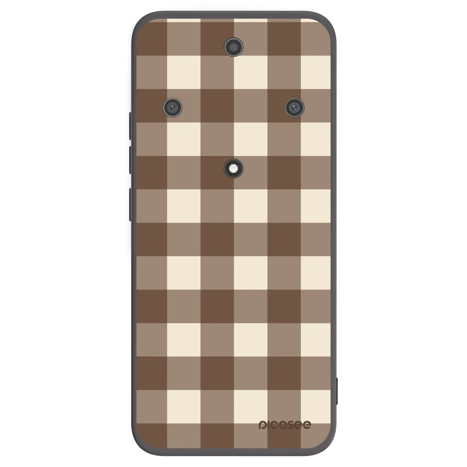 Picasee crna silikonska maskica za Honor Magic5 Lite 5G - Brown grid