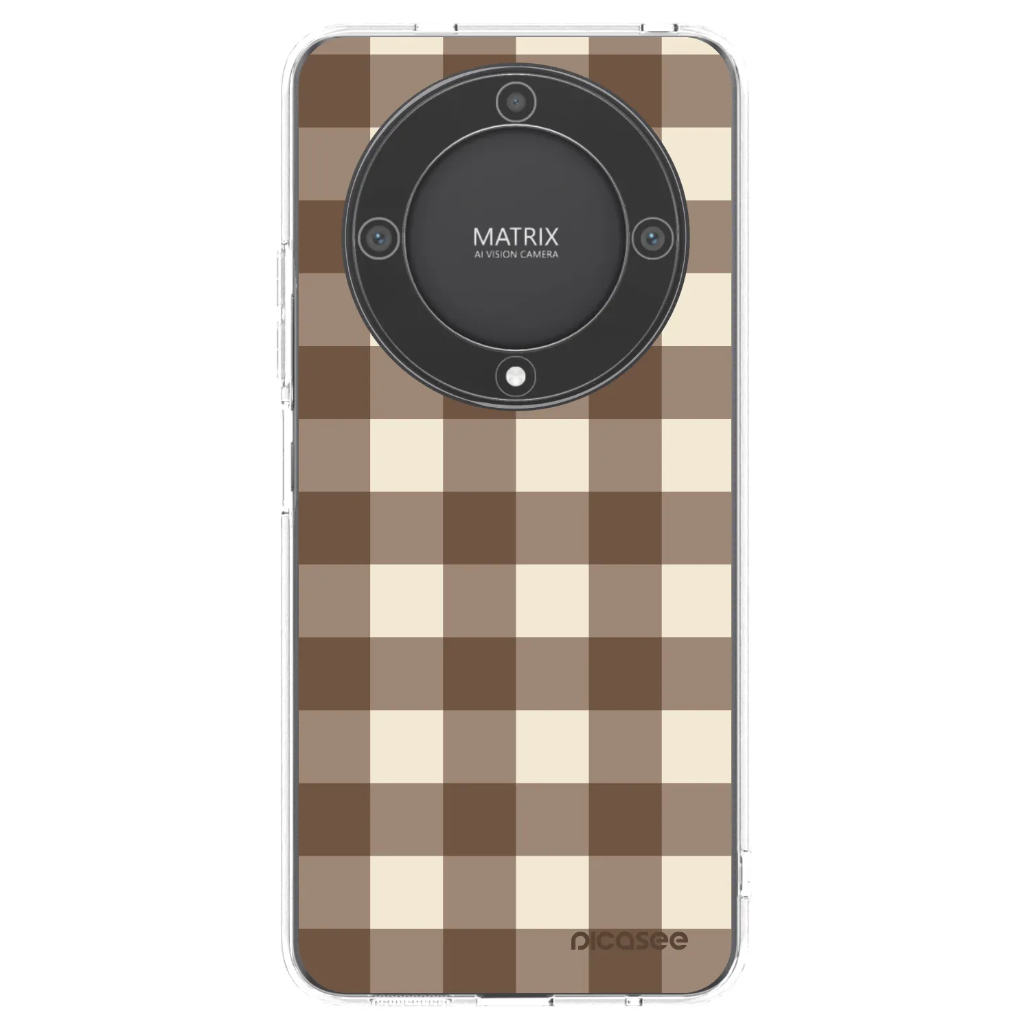 Picasee silikonska prozirna maskica za Honor Magic5 Lite 5G - Brown grid