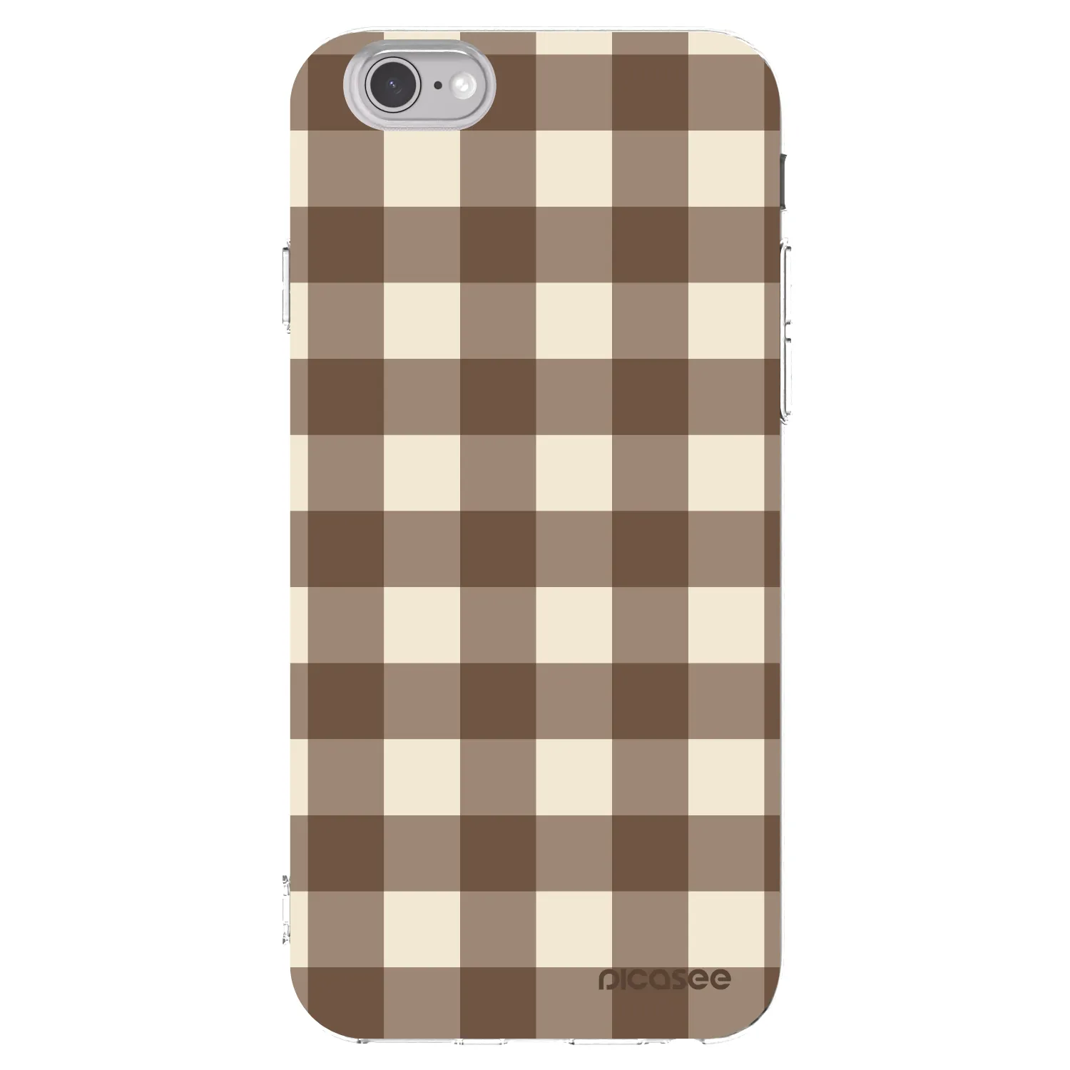 Picasee silikonska prozirna maskica za Apple iPhone 6/6S - Brown grid