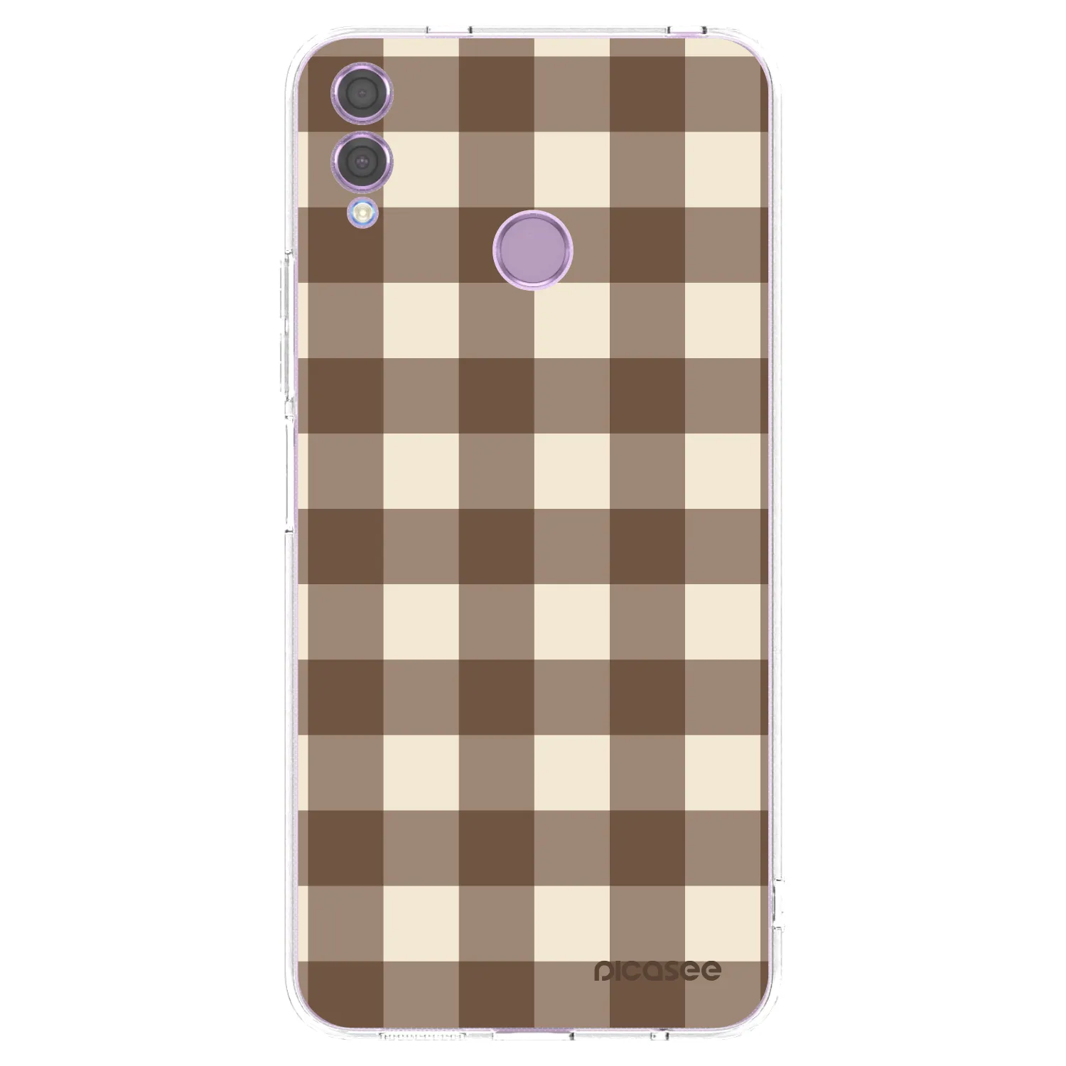 Picasee silikonska prozirna maskica za Honor 8X - Brown grid