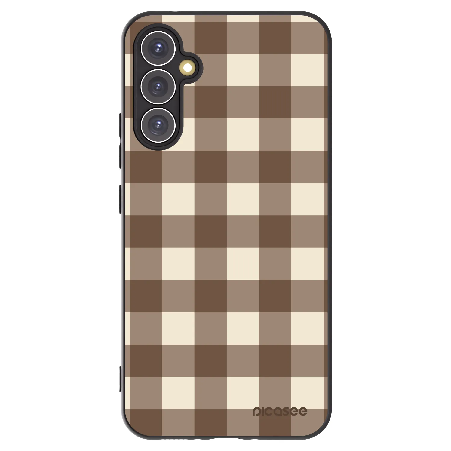 Picasee crna silikonska maskica za Samsung Galaxy A34 5G A346B - Brown grid