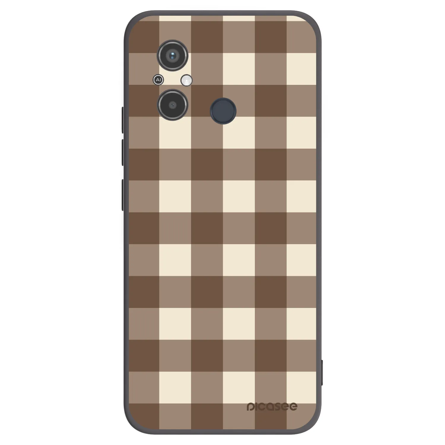 Picasee crna silikonska maskica za Xiaomi Redmi 12C - Brown grid
