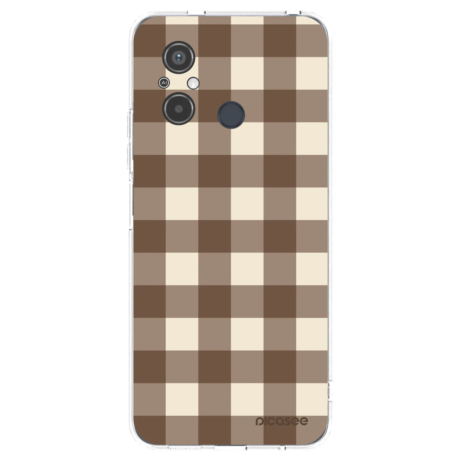 Picasee silikonska prozirna maskica za Xiaomi Redmi 12C - Brown grid