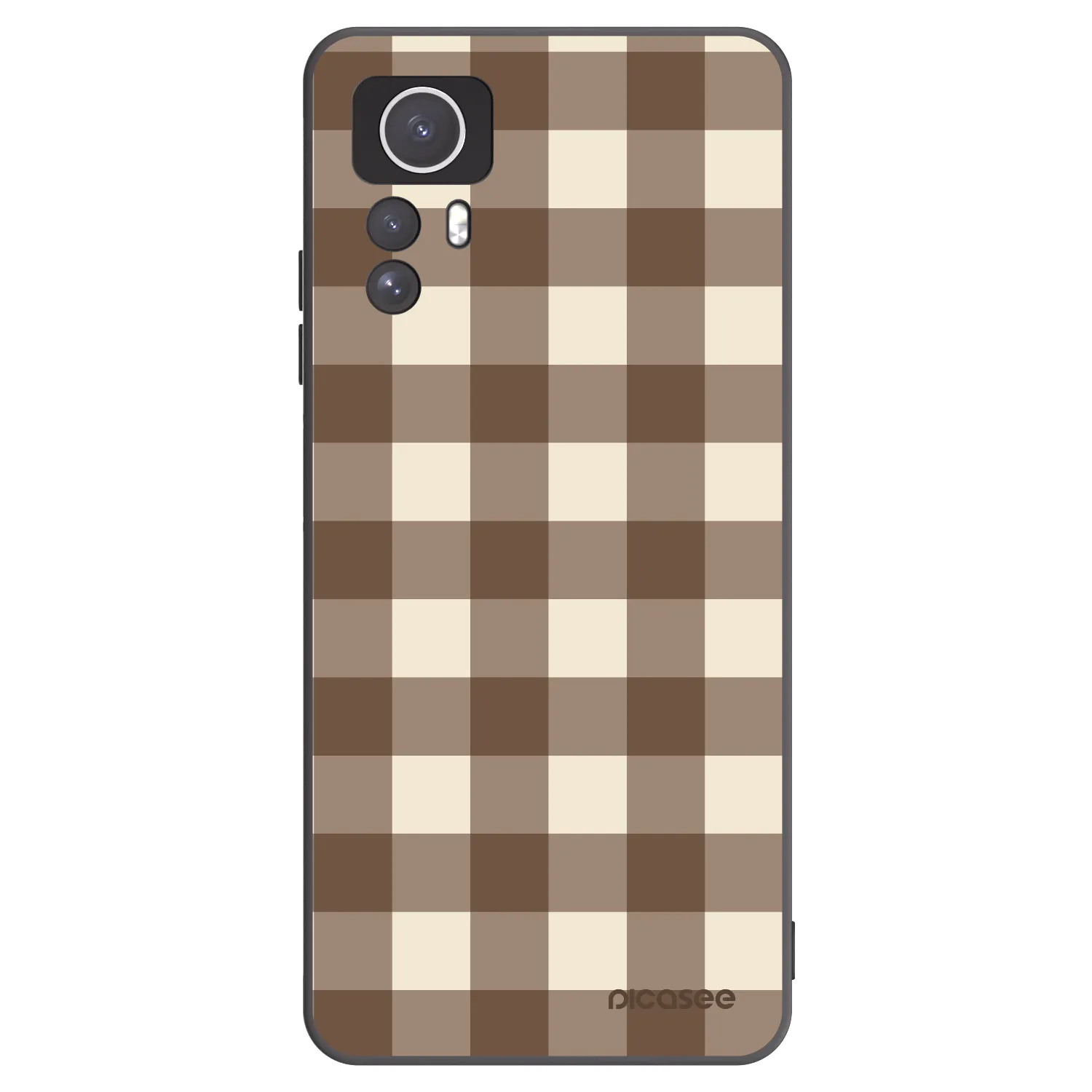 Picasee crna silikonska maskica za Xiaomi Redmi Note 12S - Brown grid