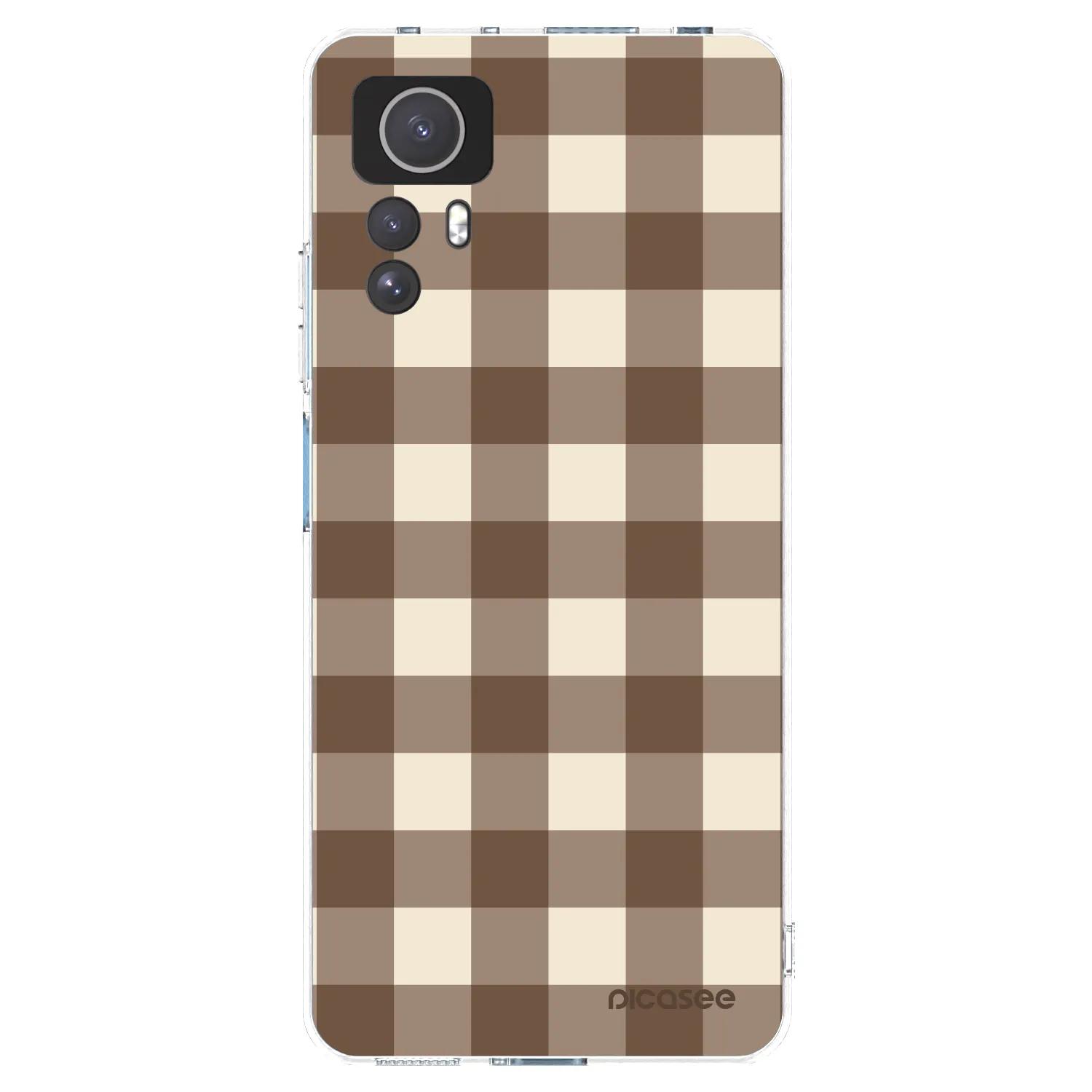 Picasee silikonska prozirna maskica za Xiaomi Redmi Note 12S - Brown grid