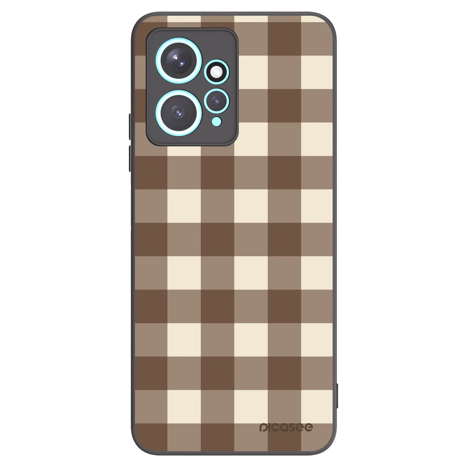 Picasee crna silikonska maskica za Xiaomi Redmi Note 12 4G - Brown grid