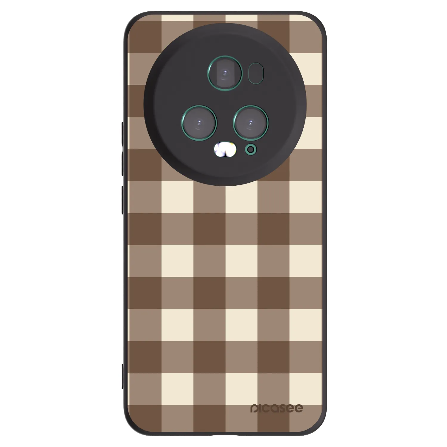 Picasee crna silikonska maskica za Honor Magic5 Pro - Brown grid
