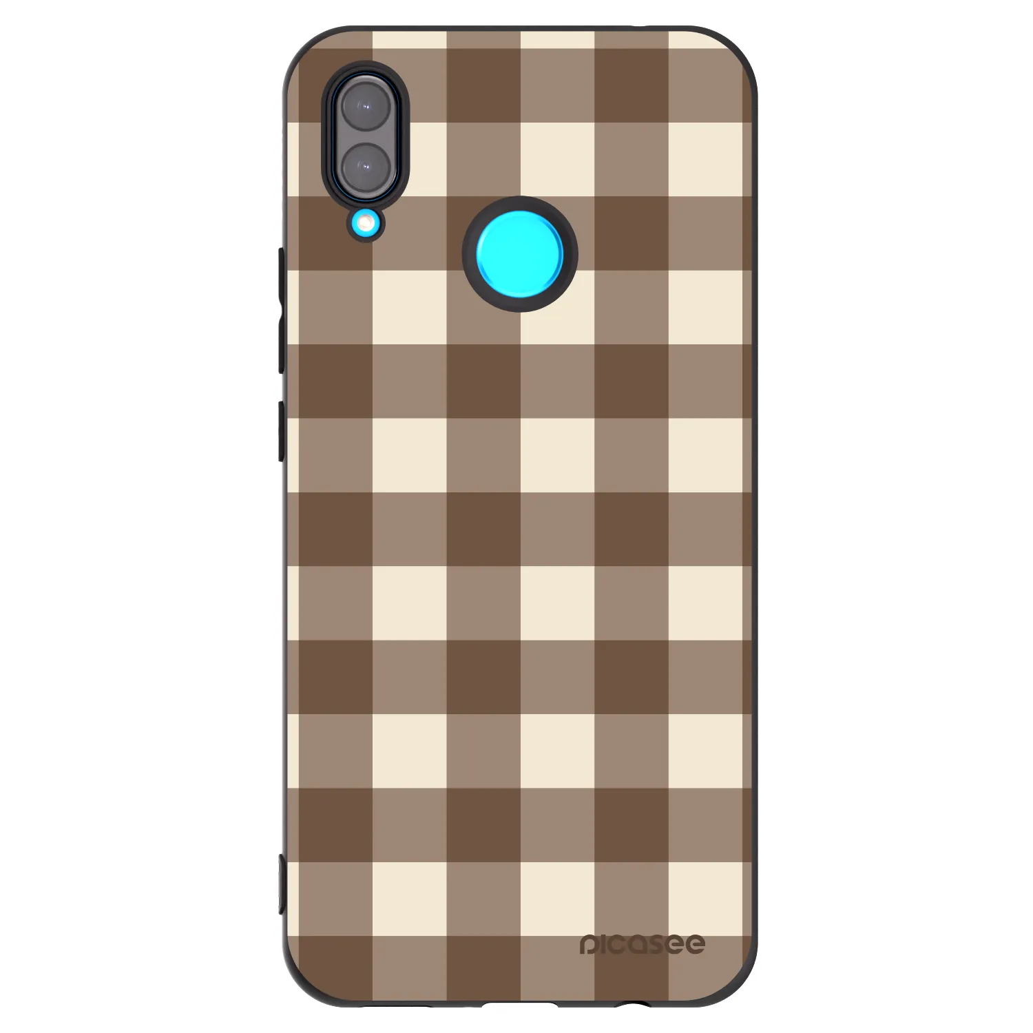 Picasee crna silikonska maskica za Huawei Nova 3 - Brown grid