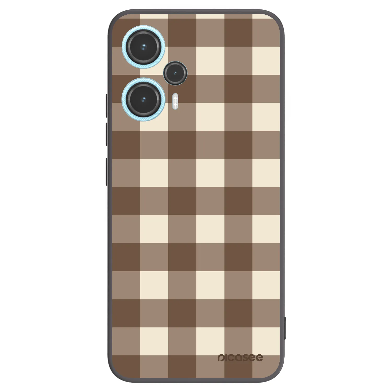 Picasee crna silikonska maskica za Xiaomi Poco F5 - Brown grid