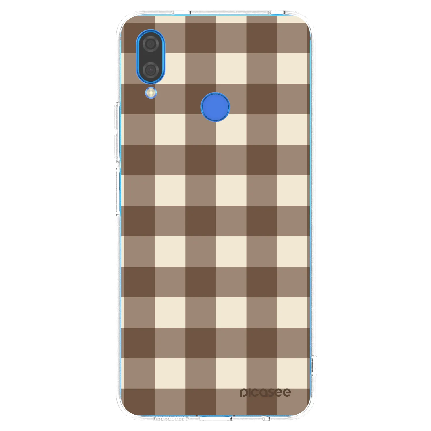 Picasee silikonska prozirna maskica za Huawei Nova 3 - Brown grid