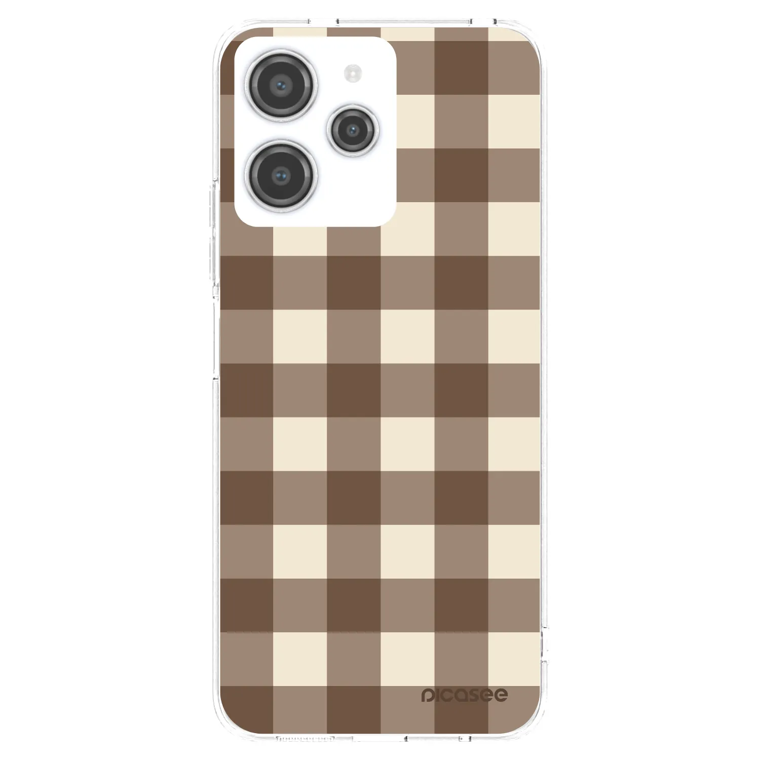 Picasee silikonska prozirna maskica za Xiaomi Redmi 12 4G - Brown grid