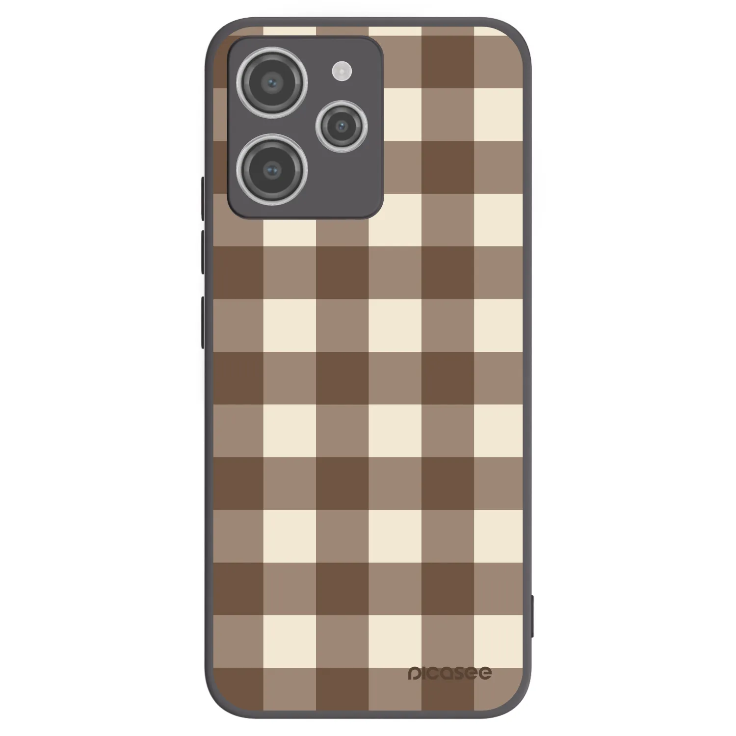 Picasee crna silikonska maskica za Xiaomi Redmi 12 4G - Brown grid