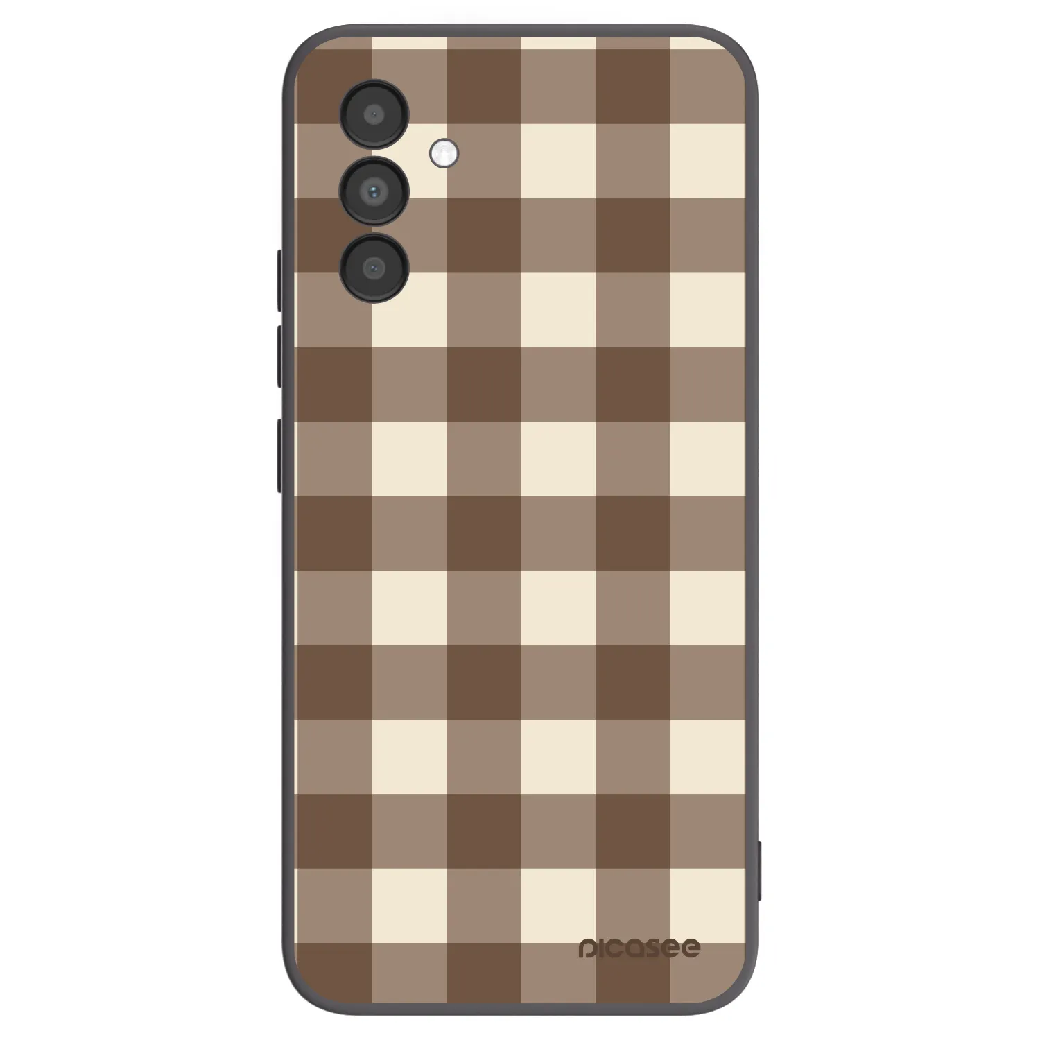 Picasee crna silikonska maskica za Samsung Galaxy A04s A047F - Brown grid